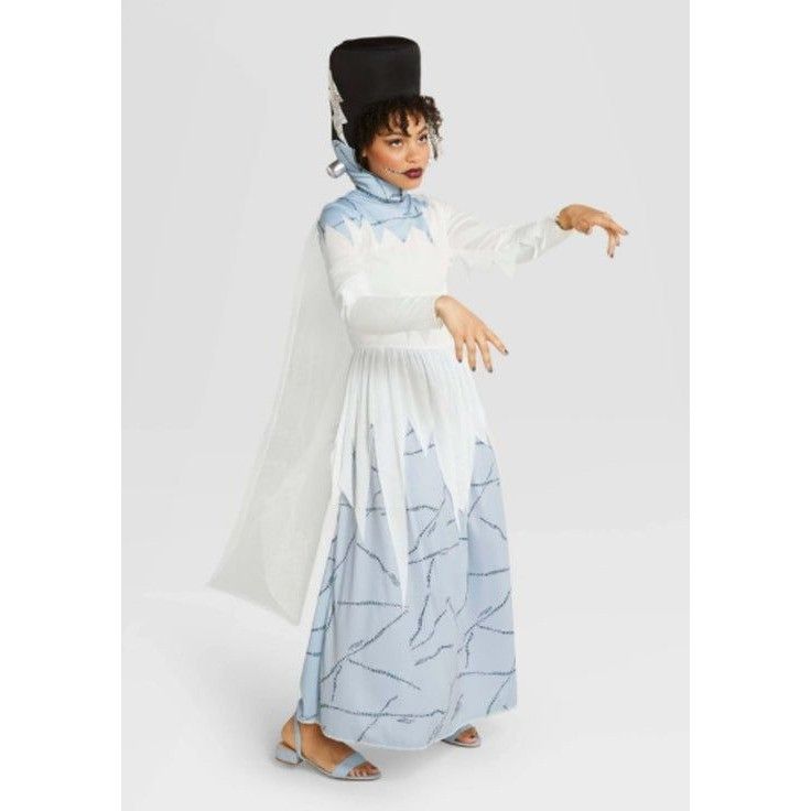 Other Lab Monster Bride Adult Costume Dress & Headpiece Size L Hal Size ONE SIZE - 2 Thumbnail