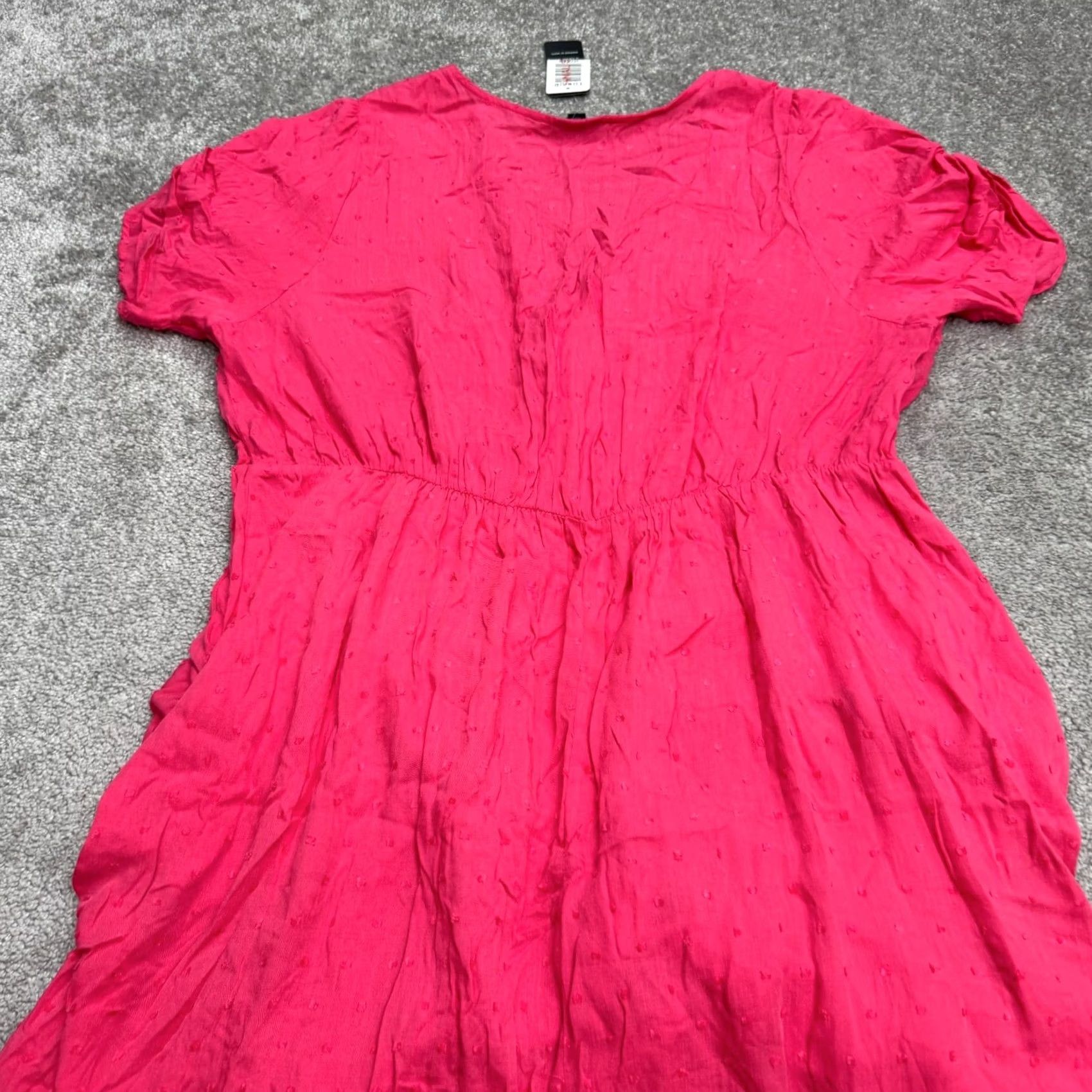 Torrid Torrid Pink Swiss Dot A-Line Wrap Midi Dress Womens 2XL Tie Sleeve NWT Size XXL / US 16-18 / IT 52-54 - 3 Thumbnail