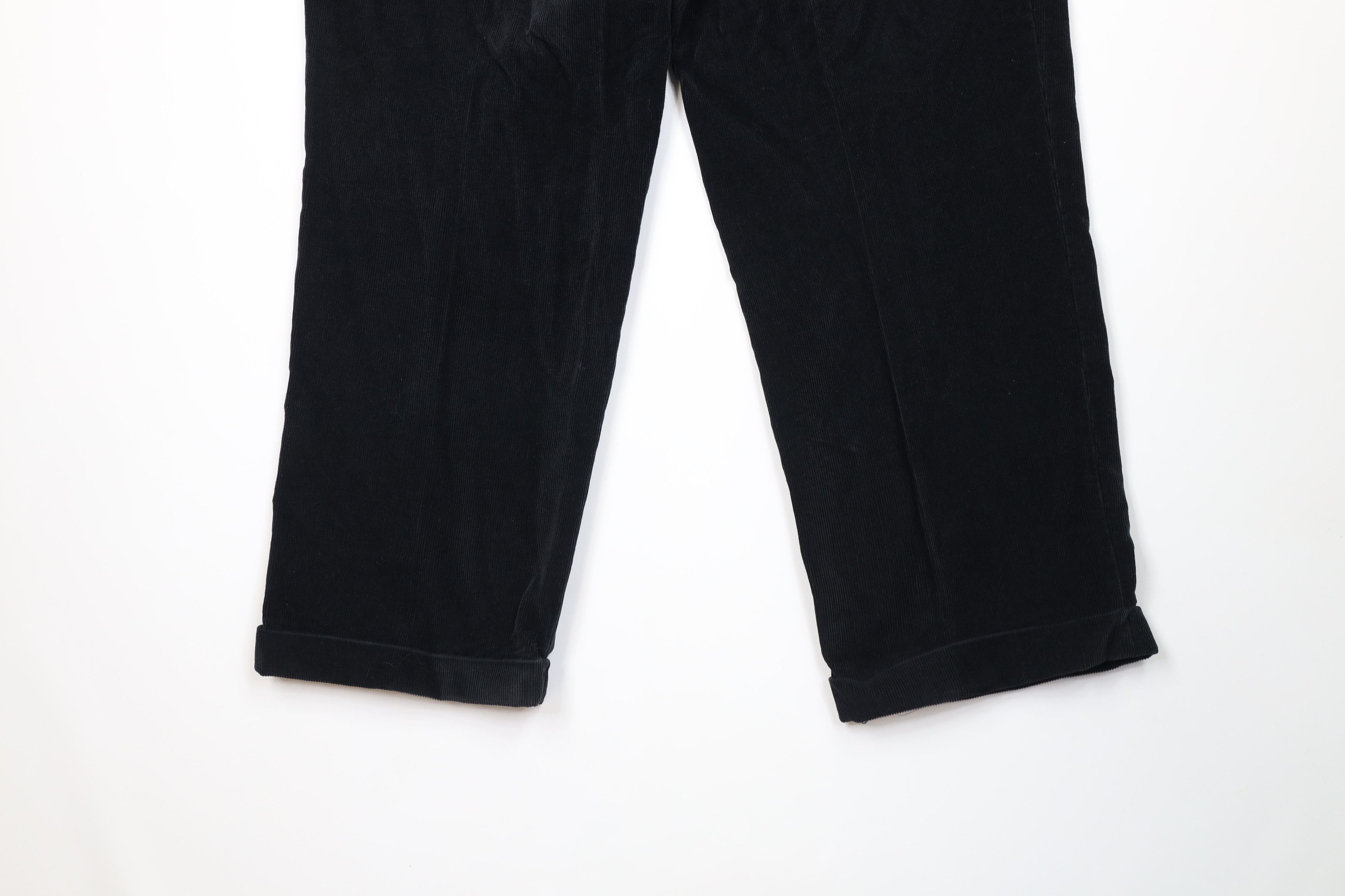 Lands' End Vintage 90s Lands End Cuffed Wide Leg Corduroy Pants Black Size US 38 / EU 54 - 11 Thumbnail