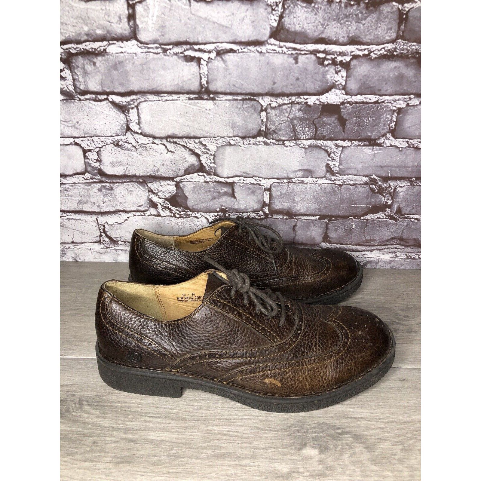 Born Born Brown Leather Brogue Wingtip Oxfords Lace Casual Shoes Size US 10 / EU 43 - 12 Thumbnail