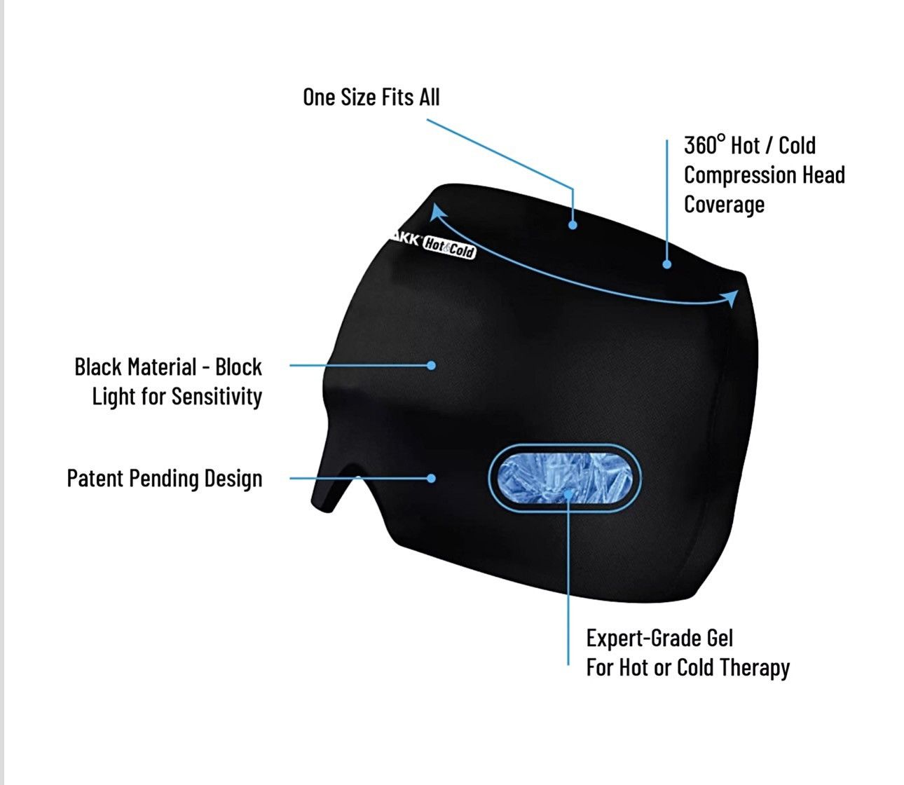 Other Trakk Hot & Cold Compress Headache Relief Cap OS Size ONE SIZE - 5 Thumbnail