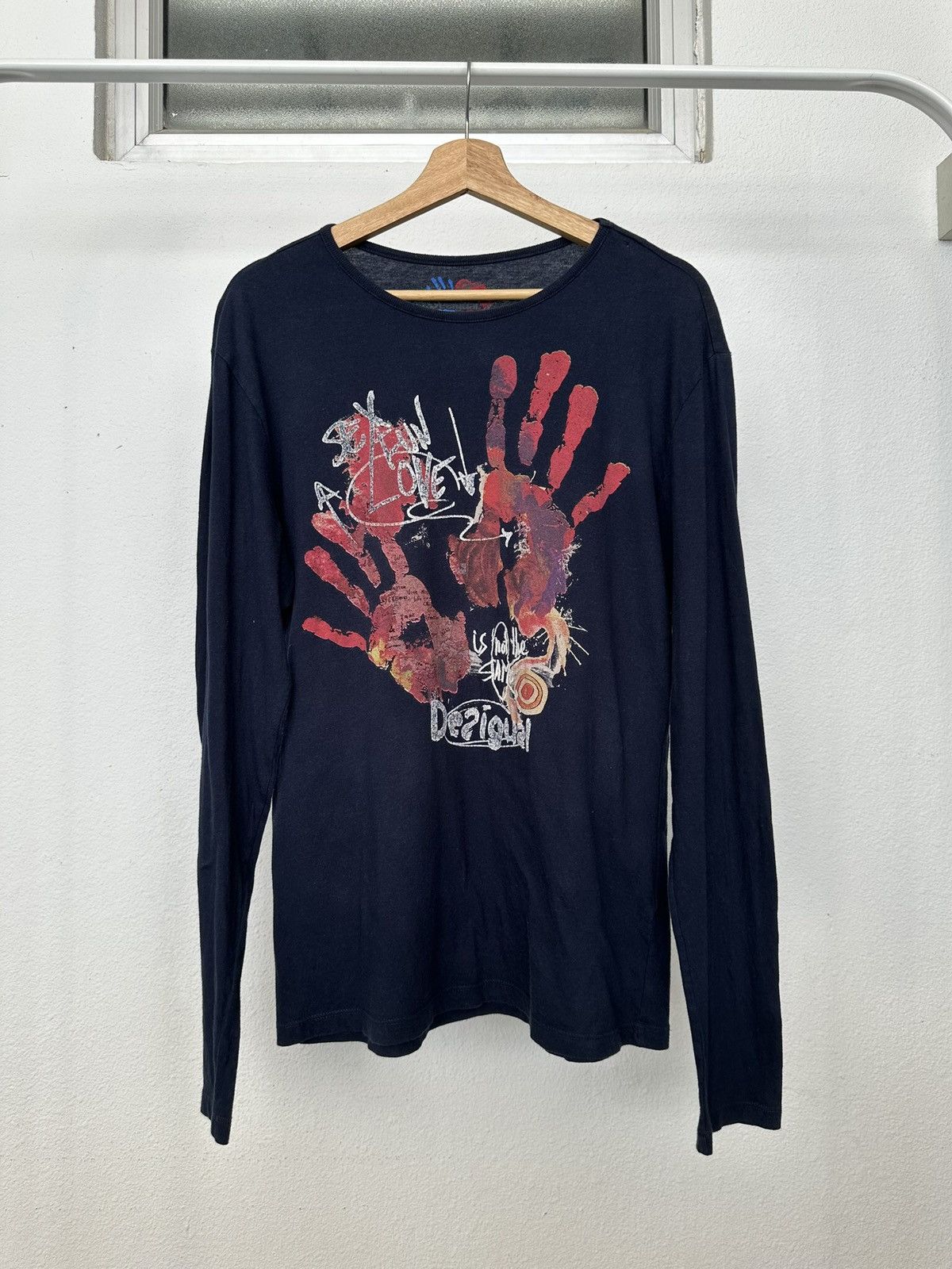Desigual 00's Desigual '' Sex, Fun, Love'' avant-garde long sleeve Size US L / EU 52-54 / 3 - 5 Thumbnail
