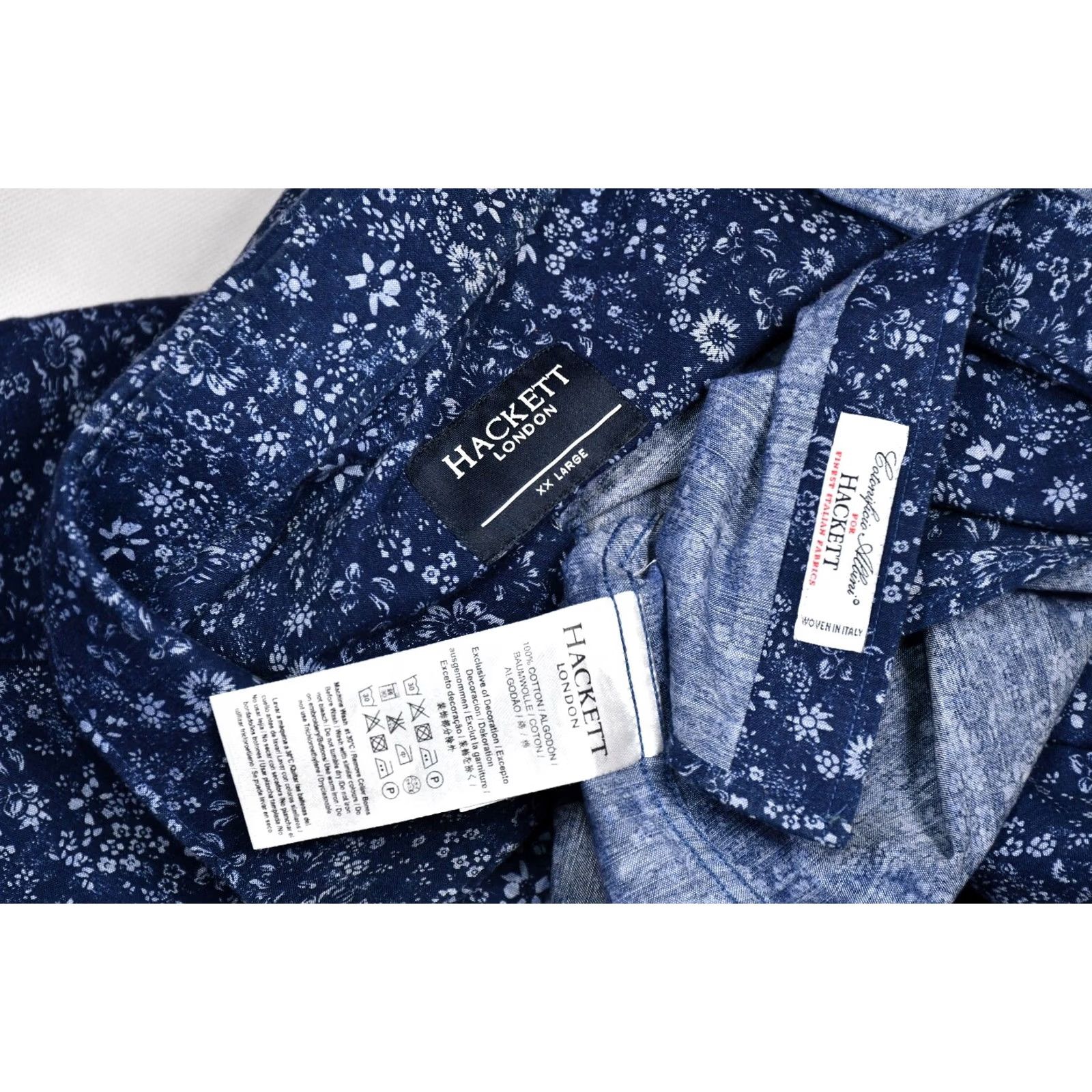 Hackett HACKETT LONDON Slim Fit Floral Blue Long Sleeve Shirt 2XL Men Button-Up Dress Shirt Size US XXL / EU 58 / 5 - 7 Thumbnail