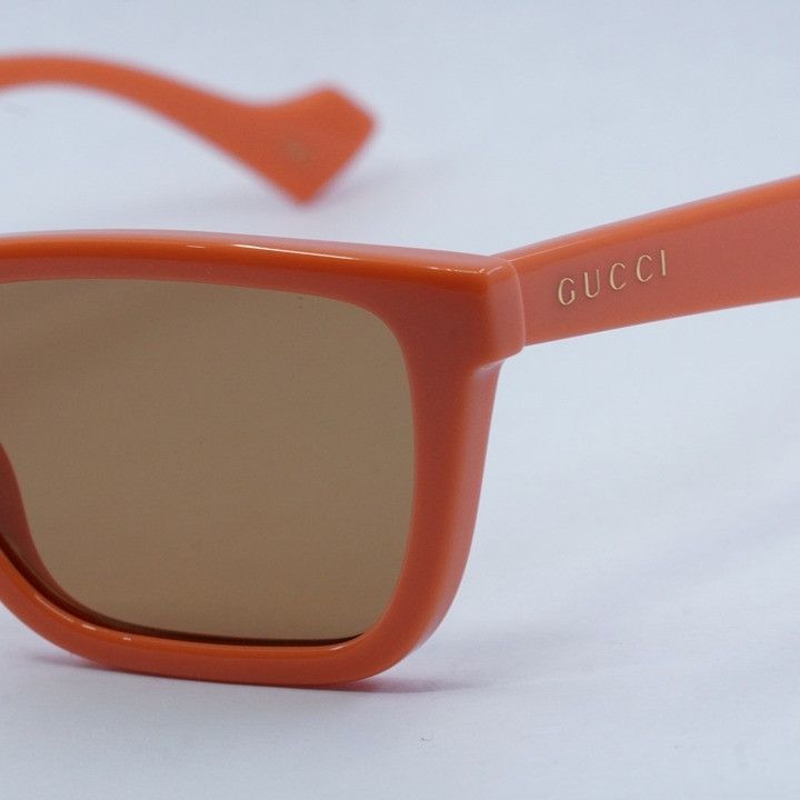 Gucci Gucci GG1539S 004 Sunglasses Orange Rectangle Frame, Brown Size ONE SIZE - 3 Thumbnail