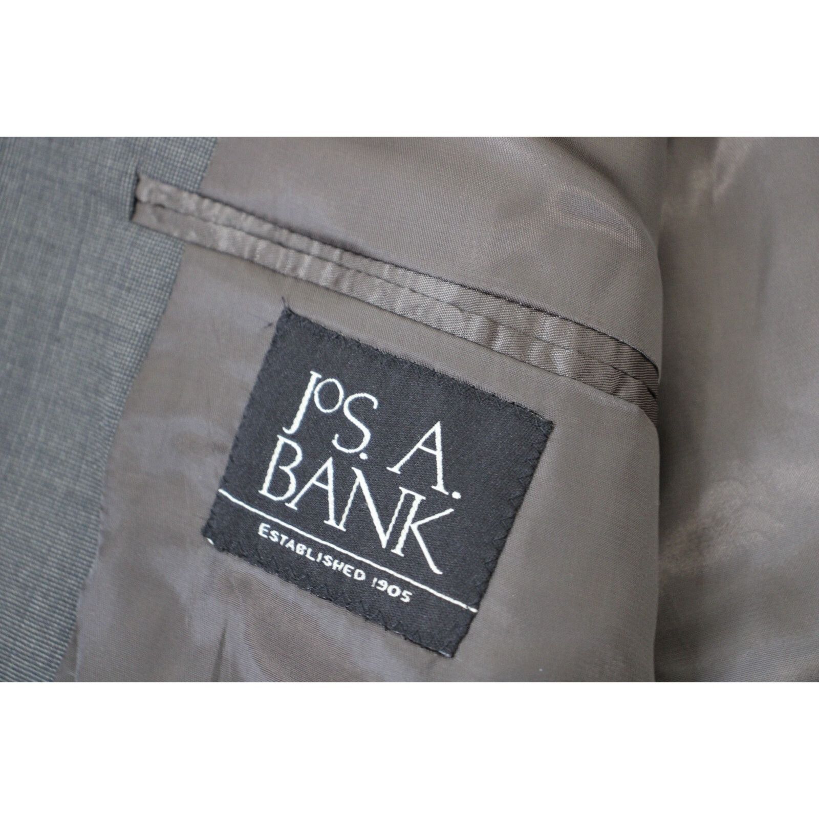 Jos. A. Bank Jos. A. Bank Blazer Mens 44R Gray 100% Wool Long Sleeve Size 44R - 4 Thumbnail