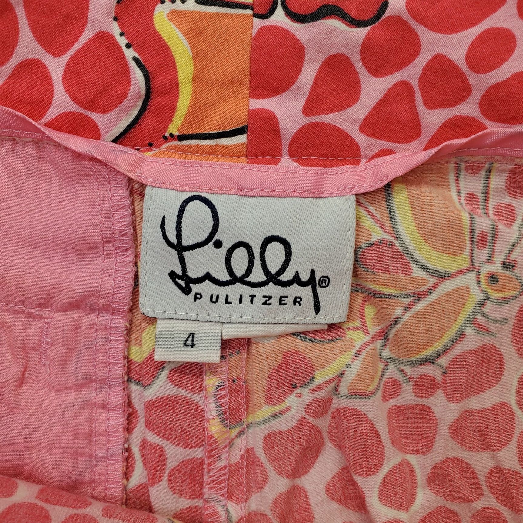 Lilly Pulitzer Lilly Pulitzer Womens Crop Pants Multicolor Butterflies Stretch Straight Leg Size 4 Regular Size 27" / US 4 / IT 40 - 3 Thumbnail