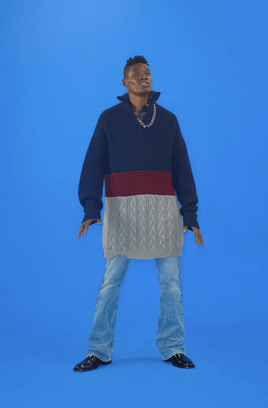 $1485 Balenciaga High Neck Knit Sweater