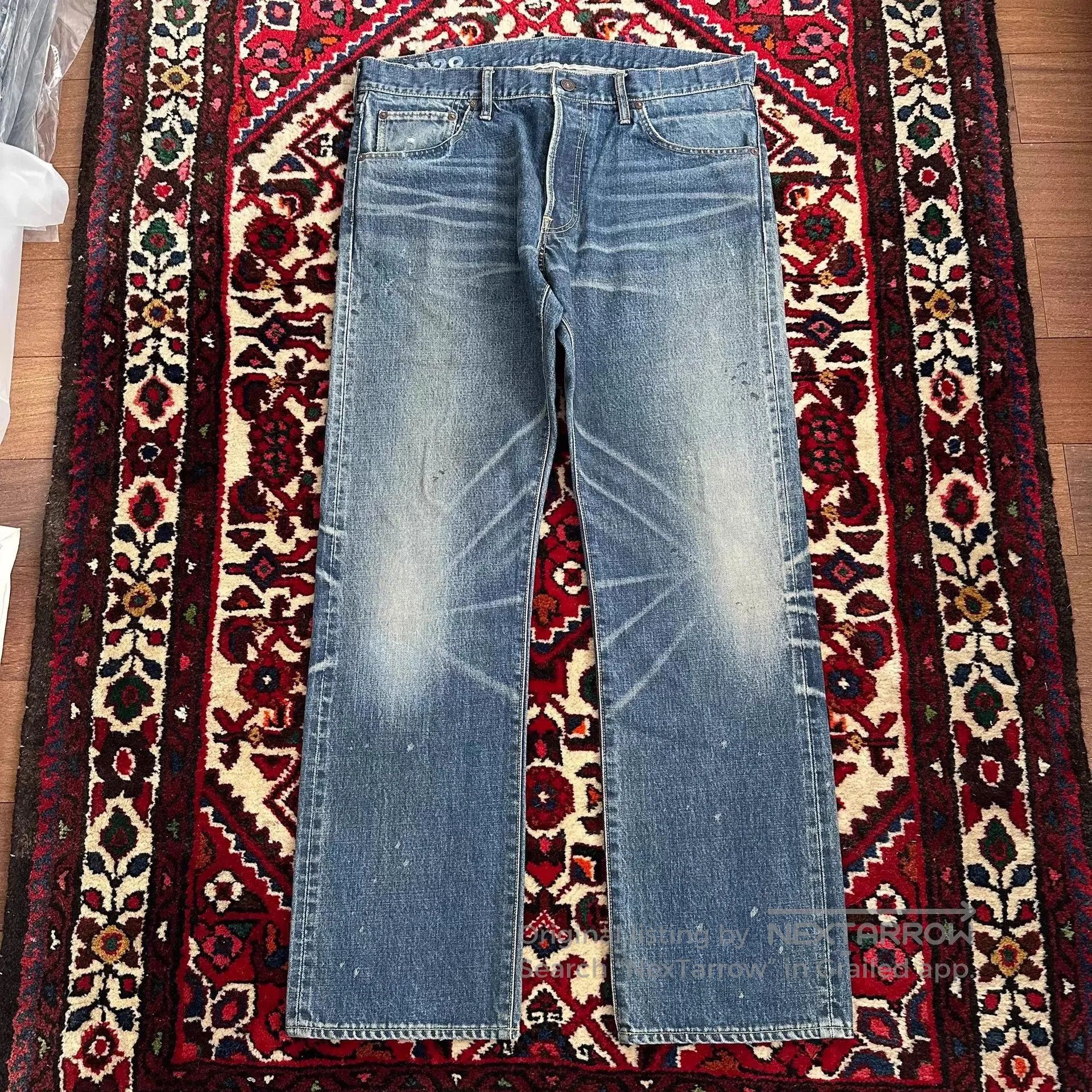 Visvim Blue Denim Jeans with Distressed Fade. Size US 36 / EU 52 - 1 Thumbnail