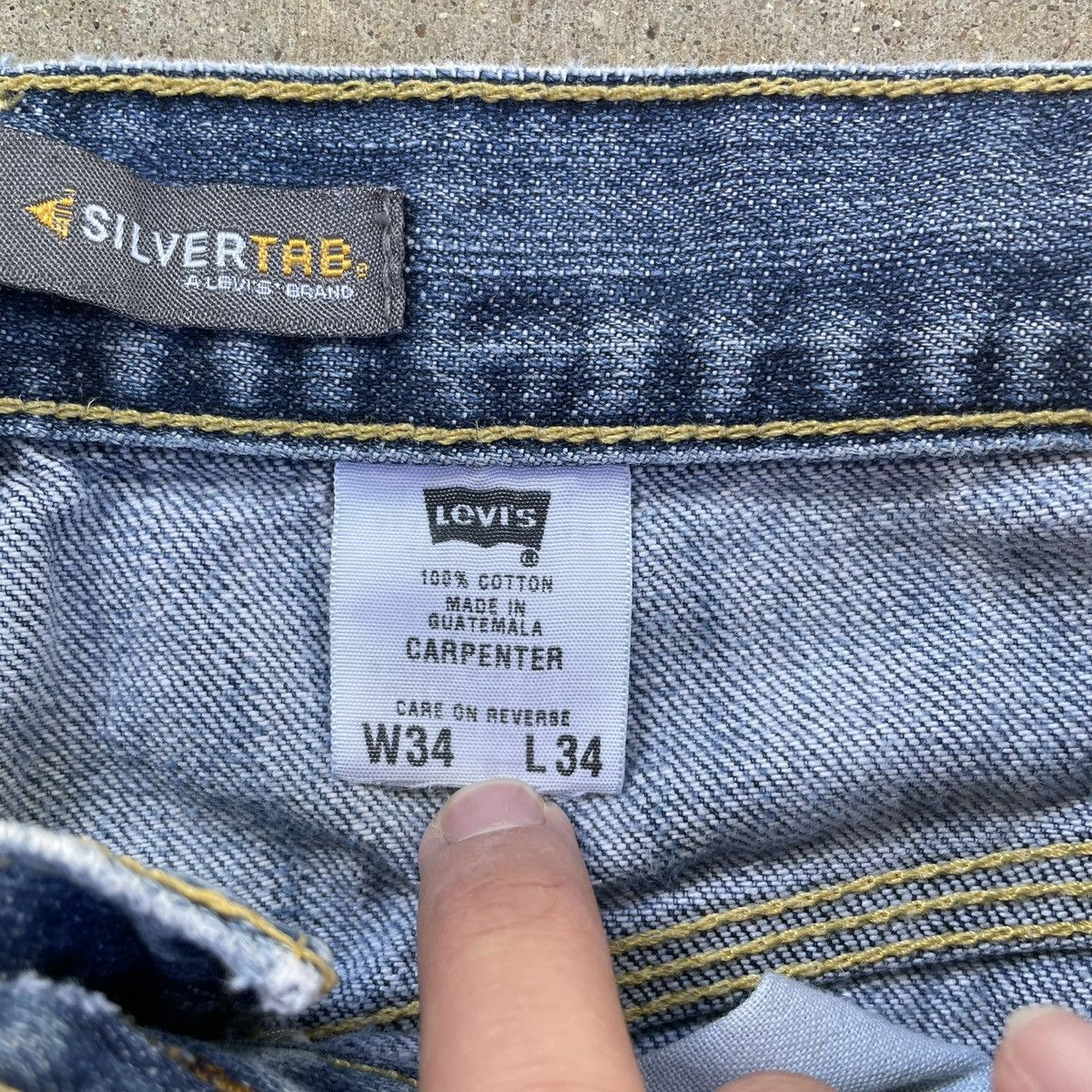 Levi's Vintage Levi's Silvertab Baggy Carpenter Jeans Denim 34x30 Size US 34 / EU 50 - 6 Thumbnail