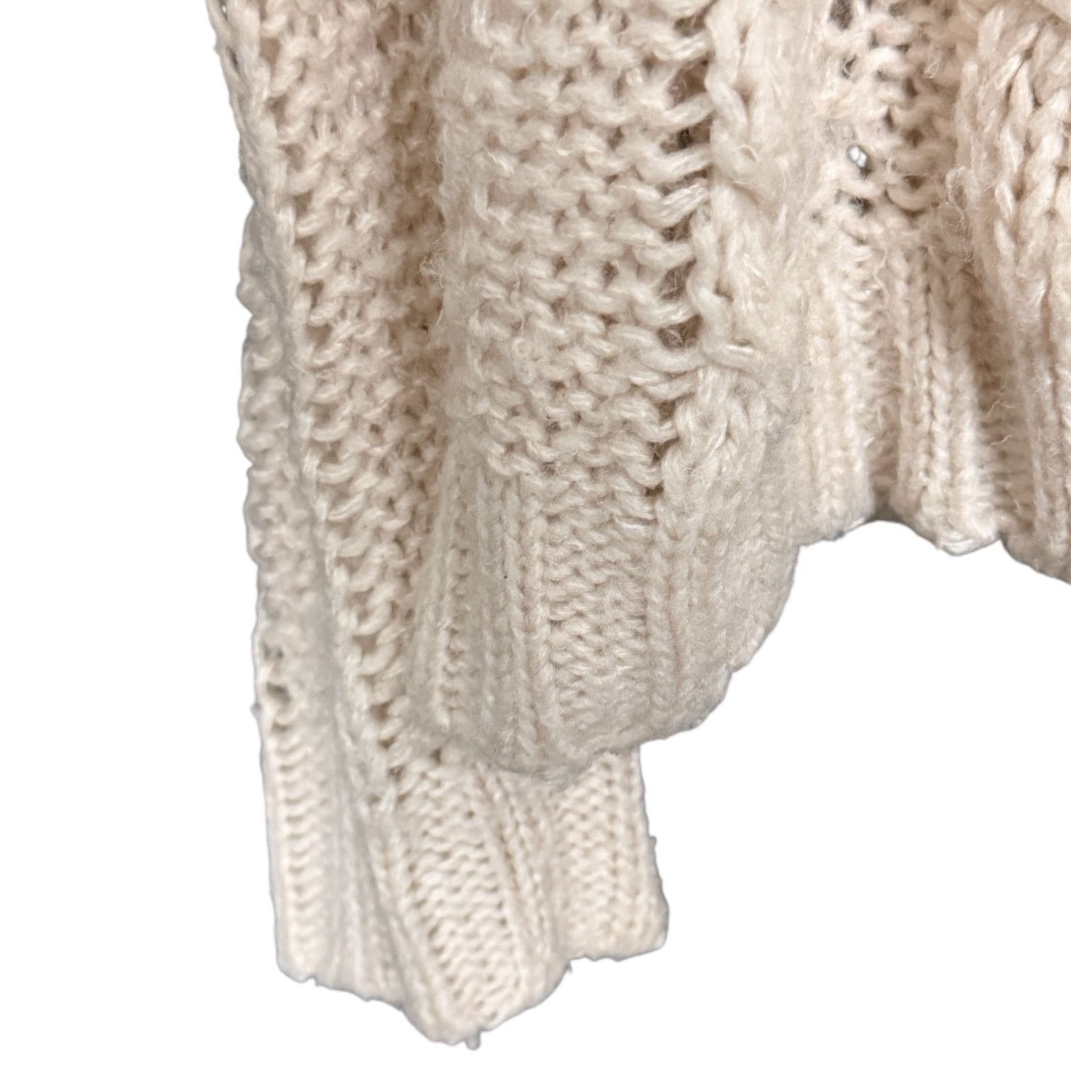 SHIPS Wooden Ships Sweater Women's S/M Cream Open Knit Pullover Size M / US 6-8 / IT 42-44 - 4 Thumbnail