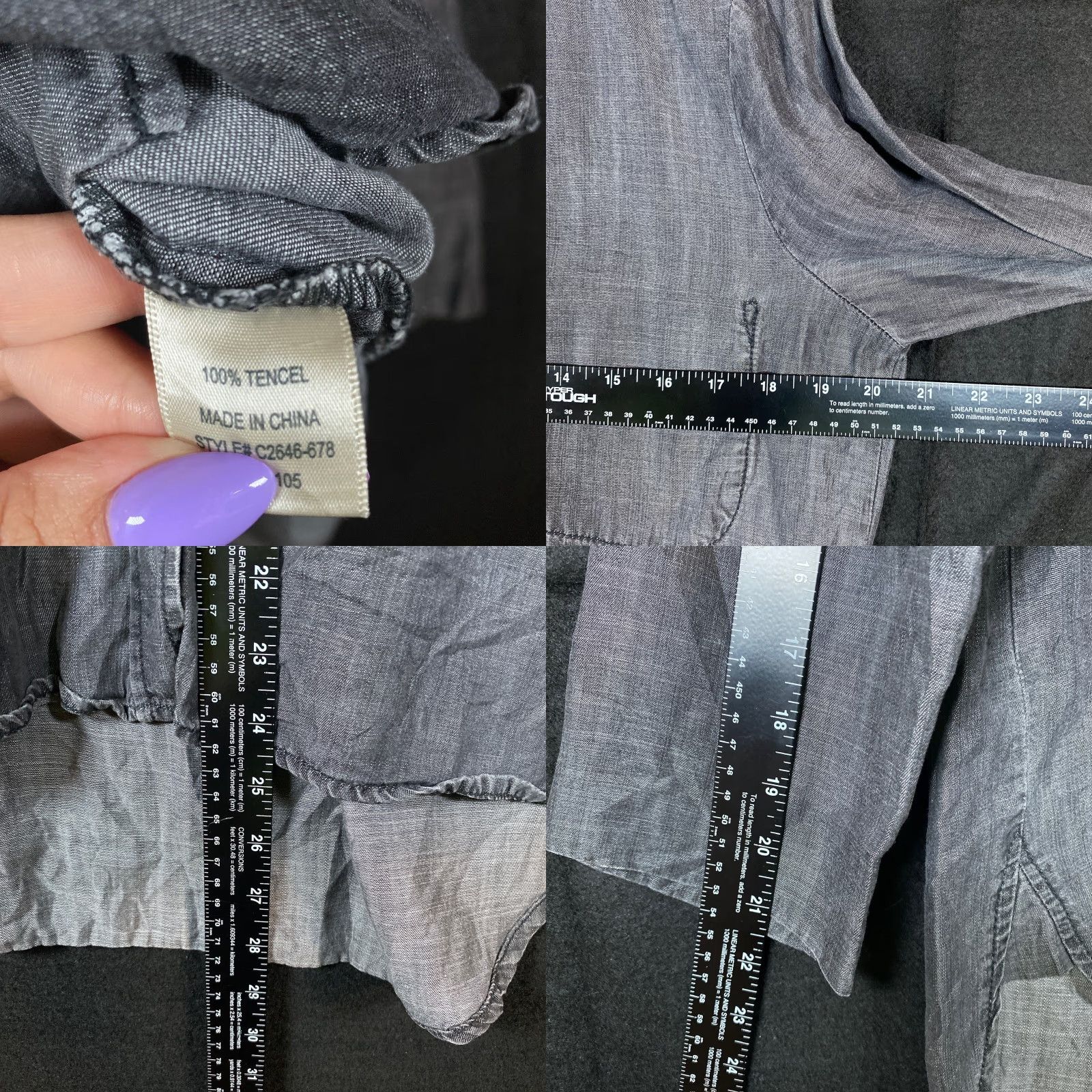 Anthropologie Cloth & Stone Anthropologie Womens Shirt Black Button Down High Low Small Shirt Women Black Button-Up High Low Small Size S / US 4 / IT 40 - 8 Thumbnail