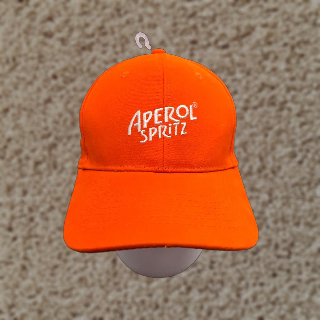 Vintage Aperol Spritz Hat Adult One Size Orange Cotton Polyester Cocktail Mens Size ONE SIZE - 1 Thumbnail