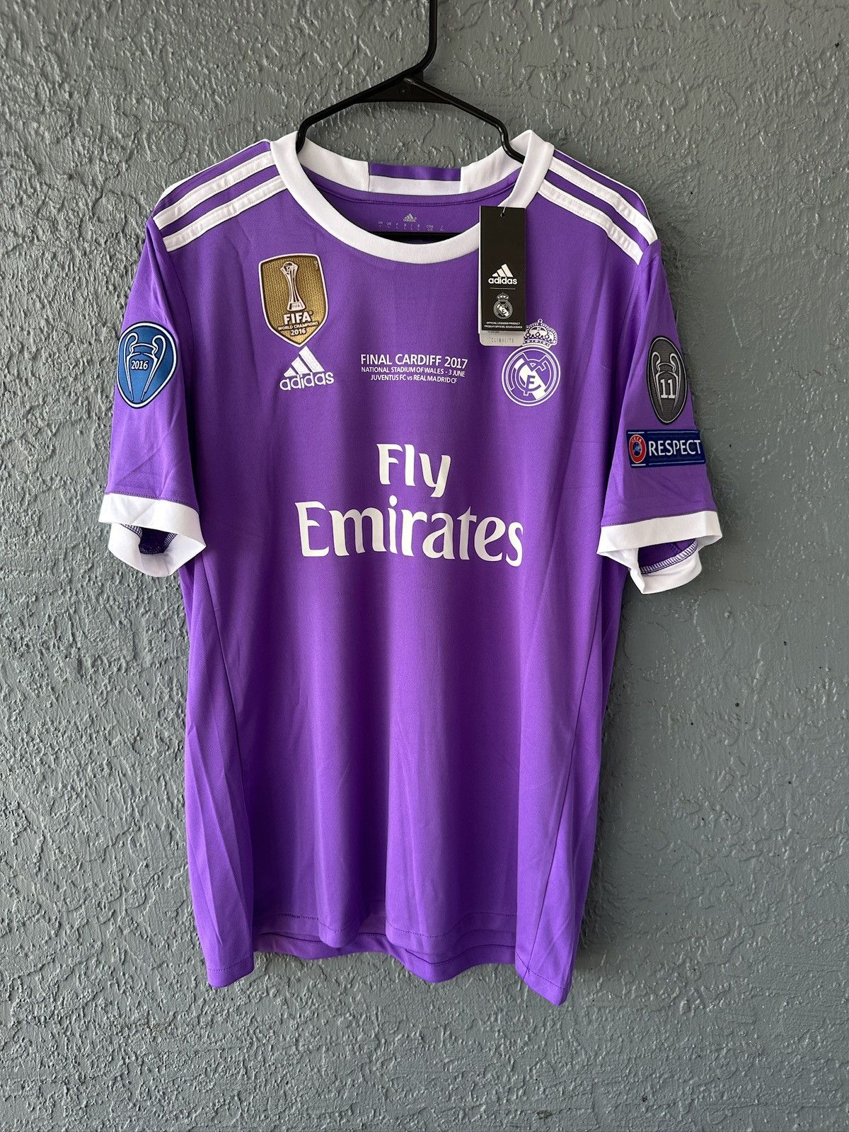 Adidas Real Madrid Retro Cardiff Final Cristiano Ronaldo #7 Away Pu Size US XL / EU 56 / 4 - 1 Thumbnail