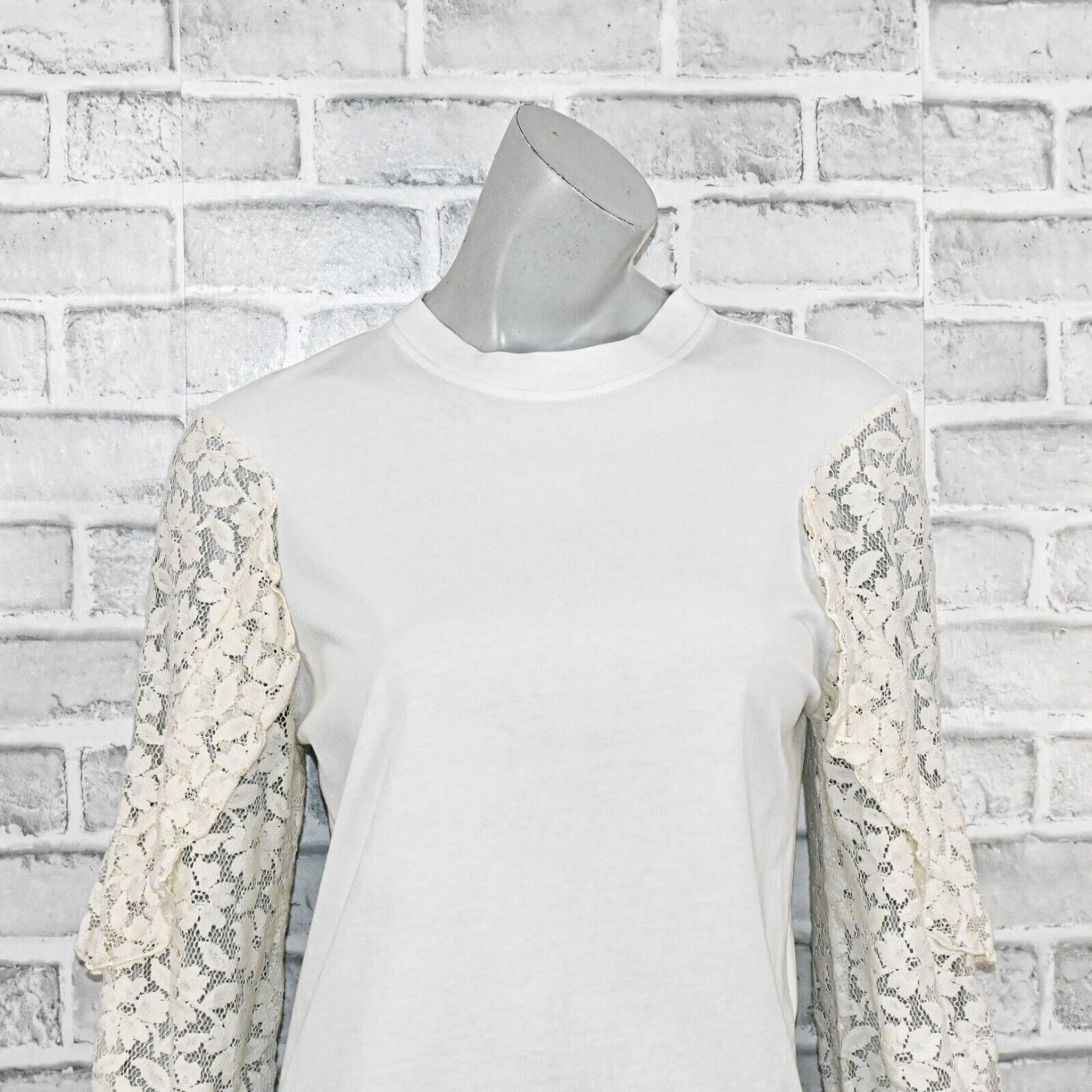 See by Chloe SEE by Chloe ruffle Lace Sleeves Crew top in Naturel White Size XS / US 0-2 / IT 36-38 - 11 Thumbnail