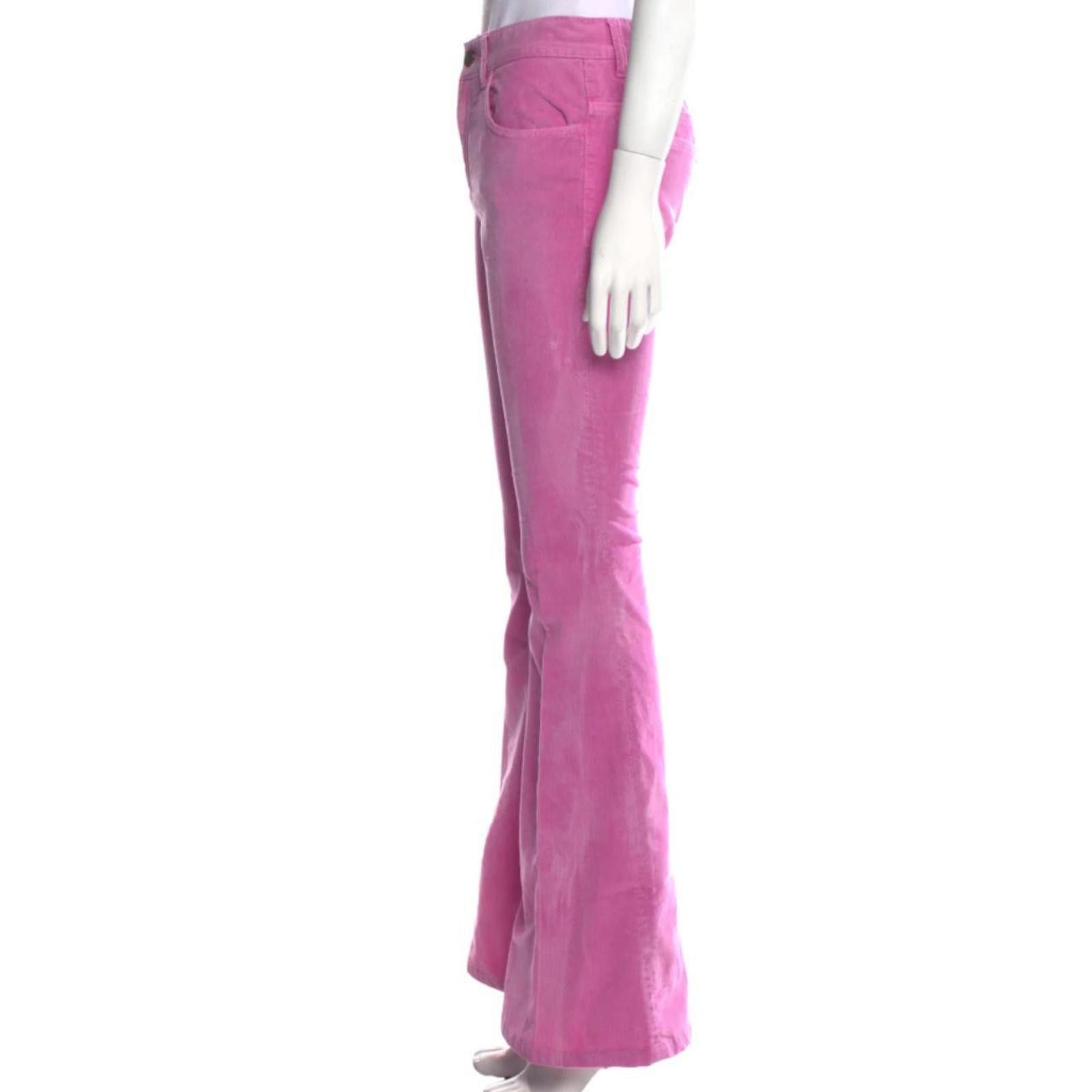 Gucci Gucci Pink Corduroy Wide Leg Pant 2017 by Alessandro Michele Size 28" / US 6 / IT 42 - 2 Thumbnail