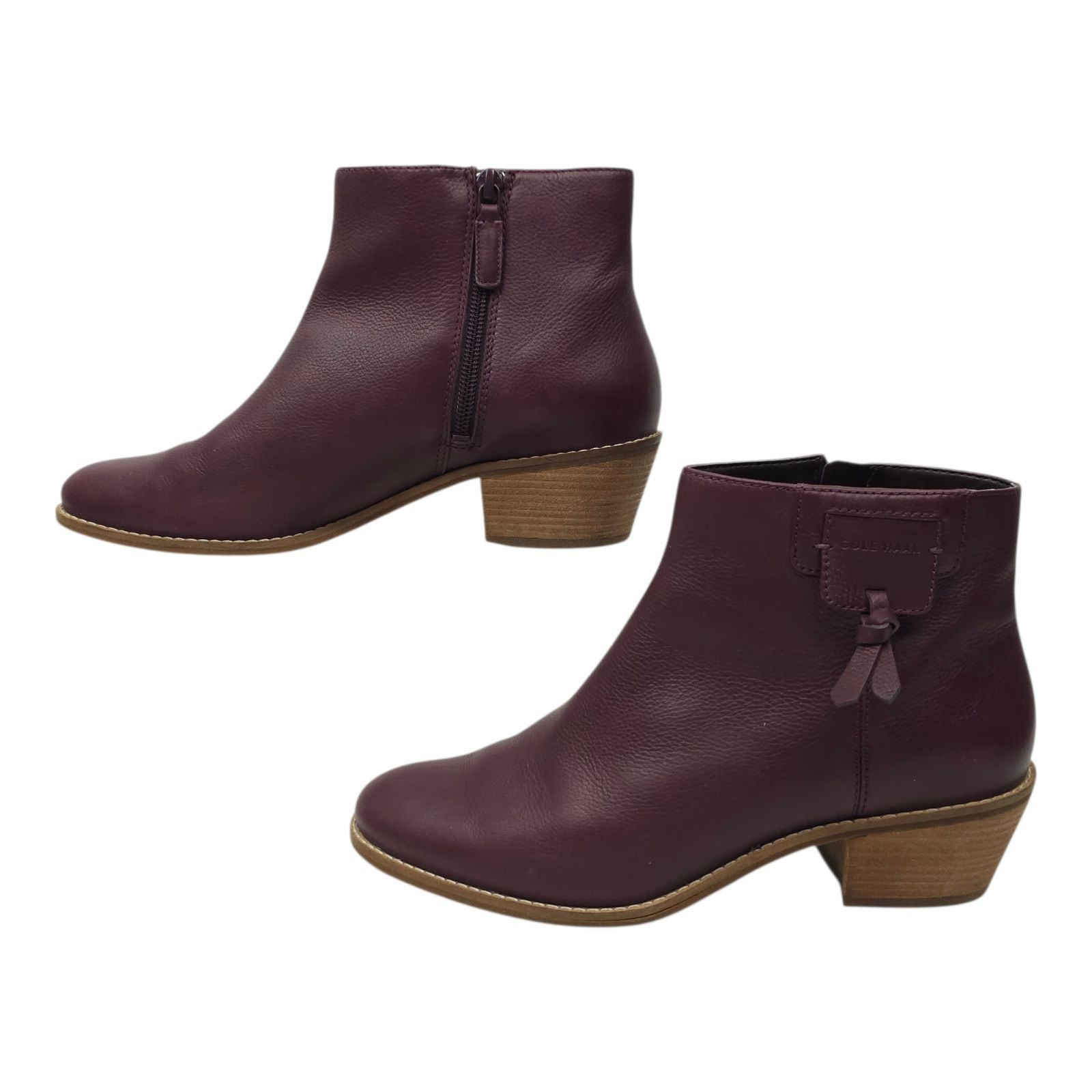 Cole Haan Cole Haan Joanna Bootie Size 8 Wine Leather Burgundy Size US 8 / IT 38 - 11 Thumbnail