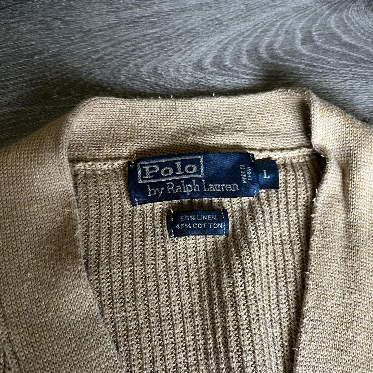 Polo Ralph Lauren Vintage 1990s Polo Ralph Lauren Cardigan Linen Sweater Camel Size US L / EU 52-54 / 3 - 7 Thumbnail
