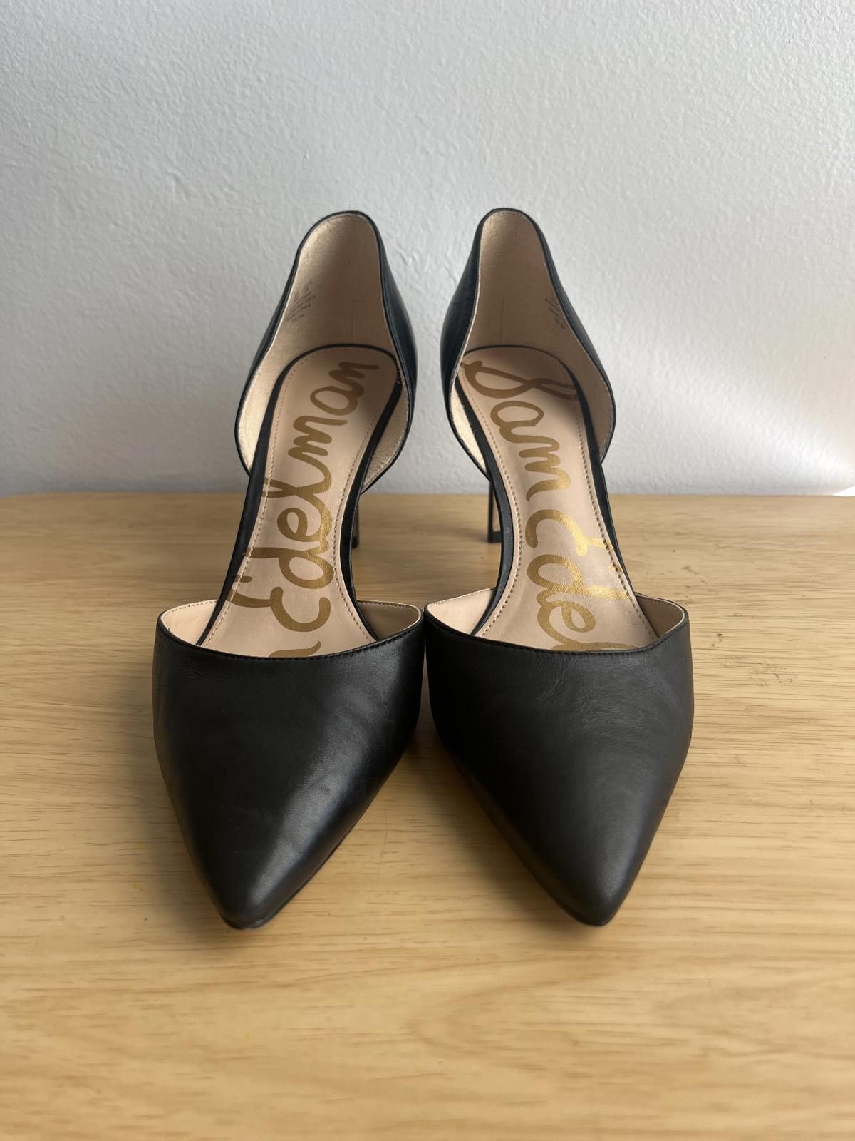 Designer Sam Edelman, Black Pointy Toe Heels, Jaina d'Orsay Pumps Size US 8 / IT 38 - 4 Thumbnail