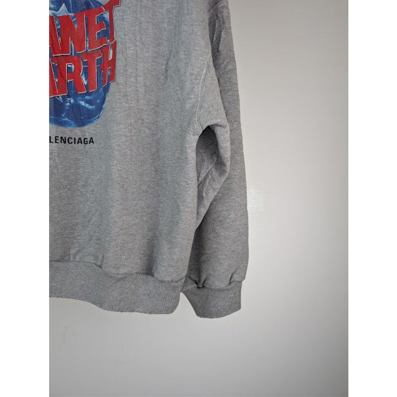 Balenciaga o1rshd1 Q:2 / Planet Earth Molleton Arch Zip-Up Hoodie Grey Size US M / EU 48-50 / 2 - 13 Thumbnail