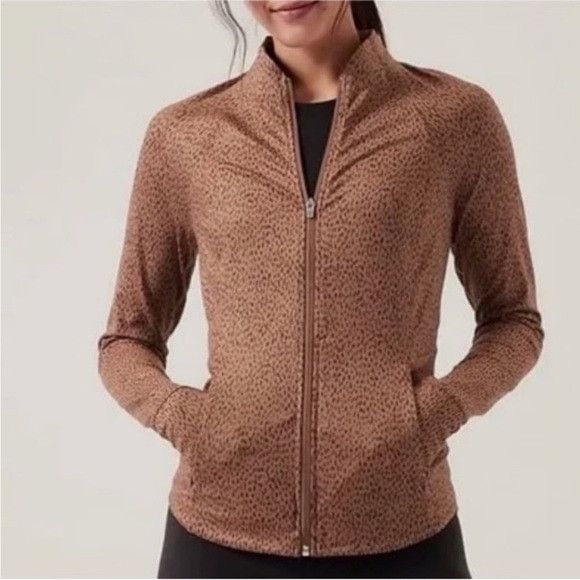 Athleta Athleta Salutation Jacket Leopard Print brown size small NWT Size S / US 4 / IT 40 - 2 Thumbnail