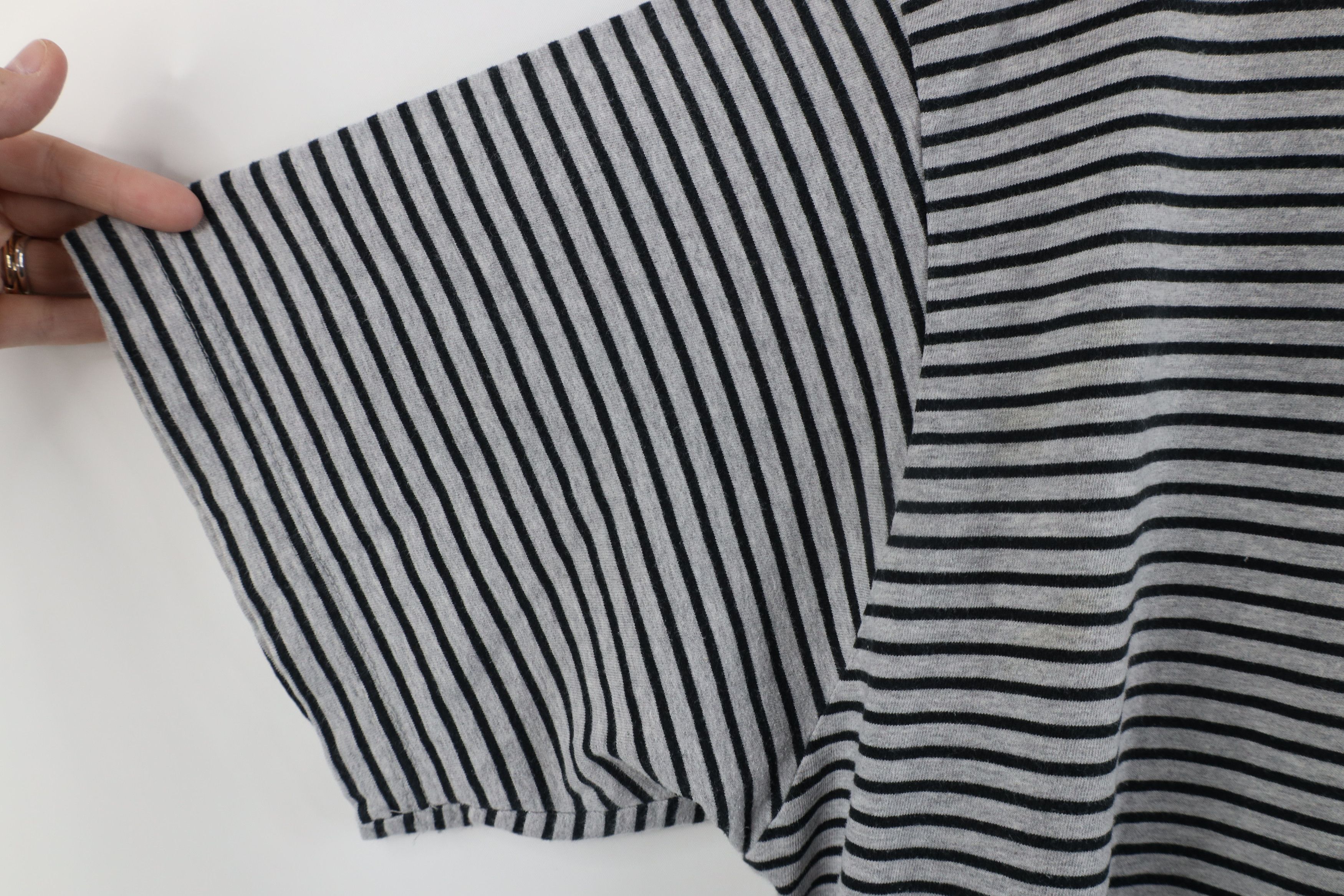 Vintage Vintage 90s Streetwear Striped Short Sleeve T-Shirt Gray Size US XXL / EU 58 / 5 - 5 Thumbnail