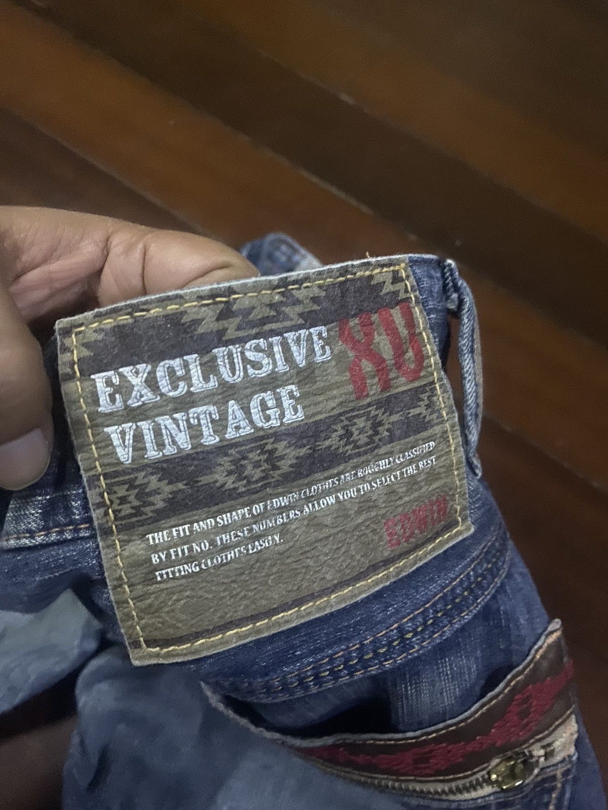Ed Hardy × Edwin Fire design EDWIN exclusive vintage mud wash clawmark Size US 39 - 13 Thumbnail