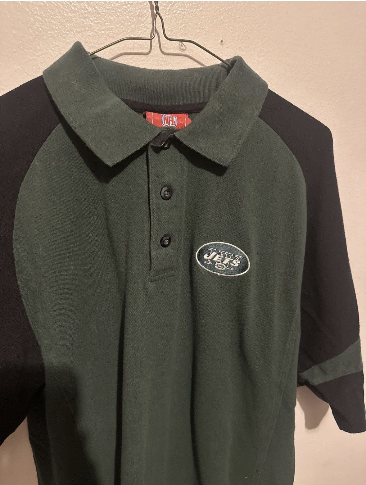 NFL NY JETS green polo t shirt vintage Size US L / EU 52-54 / 3 - 2 Thumbnail