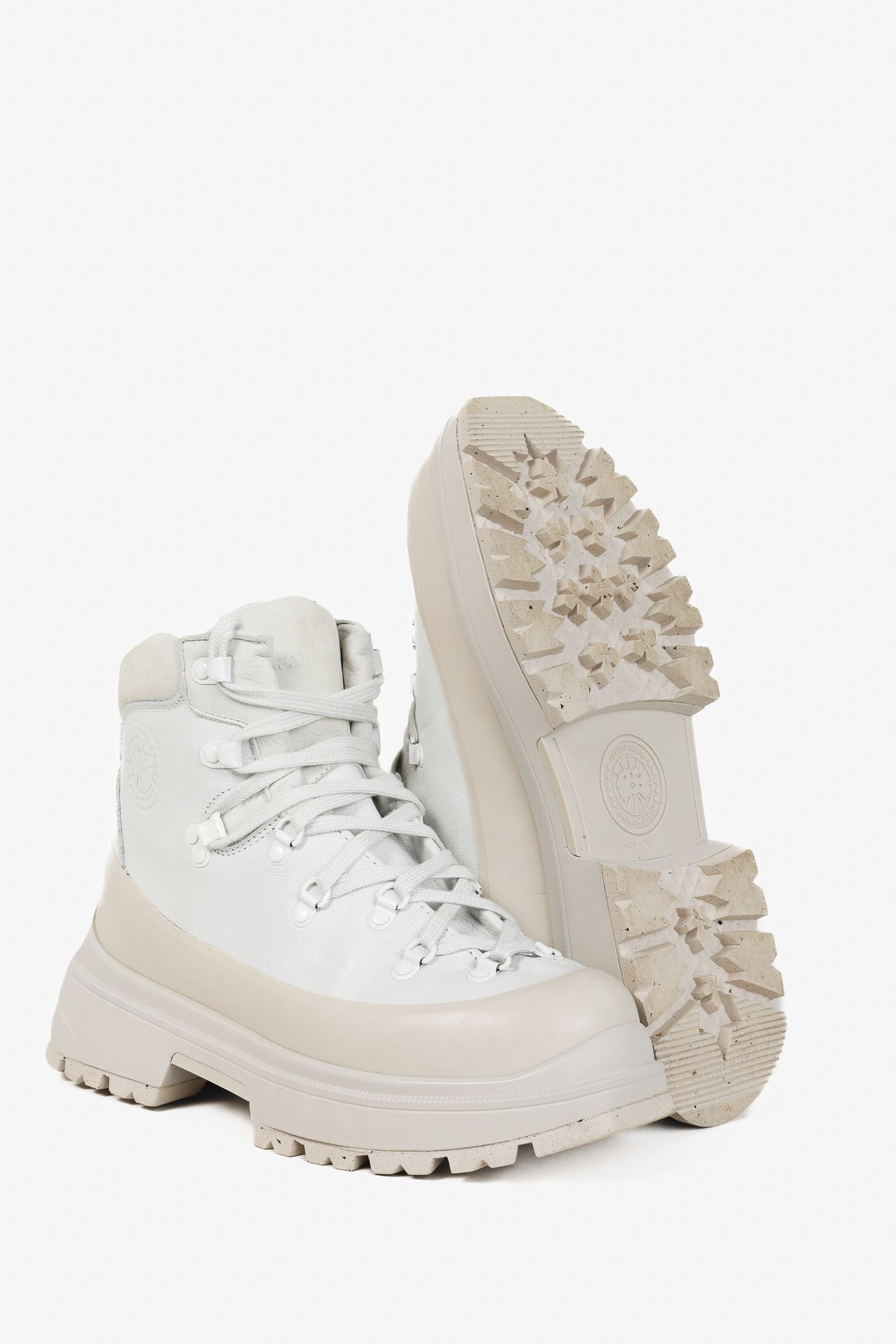 Canada Goose Canada Goose Journey White and Beige Leather Lug Ankle Boots Size US 9.5 / IT 39.5 - 4 Thumbnail