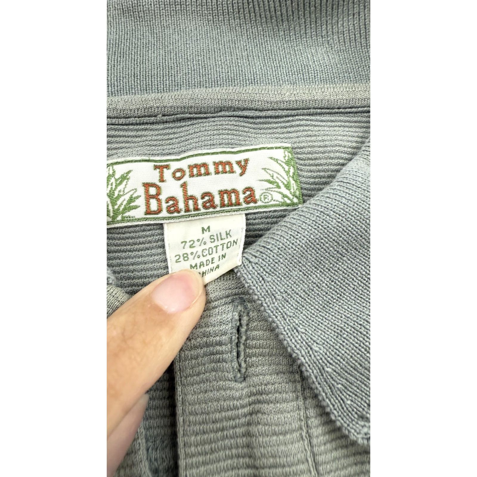 Tommy Bahama Tommy Bahama Polo Shirt Mens Medium Gray Silk Cotton Blend Short Sleeve Casual Size US M / EU 48-50 / 2 - 5 Thumbnail