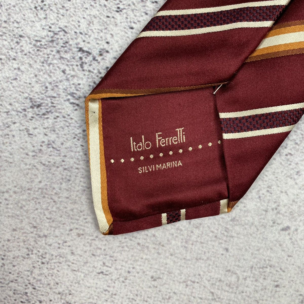 ITALO FERRETTI Men’s Tie Pure Silk Red Striped