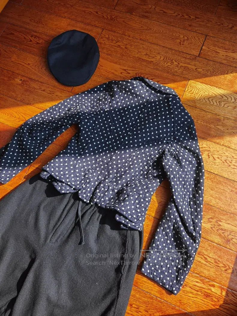 Comme des Garcons Comme des Garcons Black and blue polka dot wool coat Size S / US 4 / IT 40 - 2 Thumbnail
