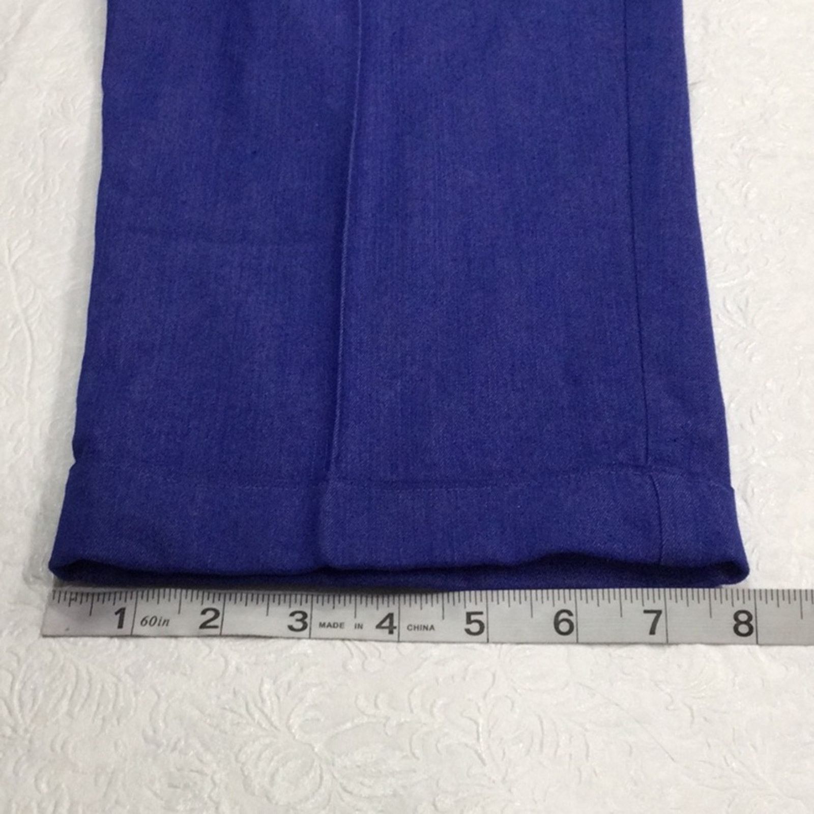Other Larry Levine Blue Cropped Rolled Cuff Capri Pant Size 8 Size 30" / US 8 / IT 44 - 12 Thumbnail