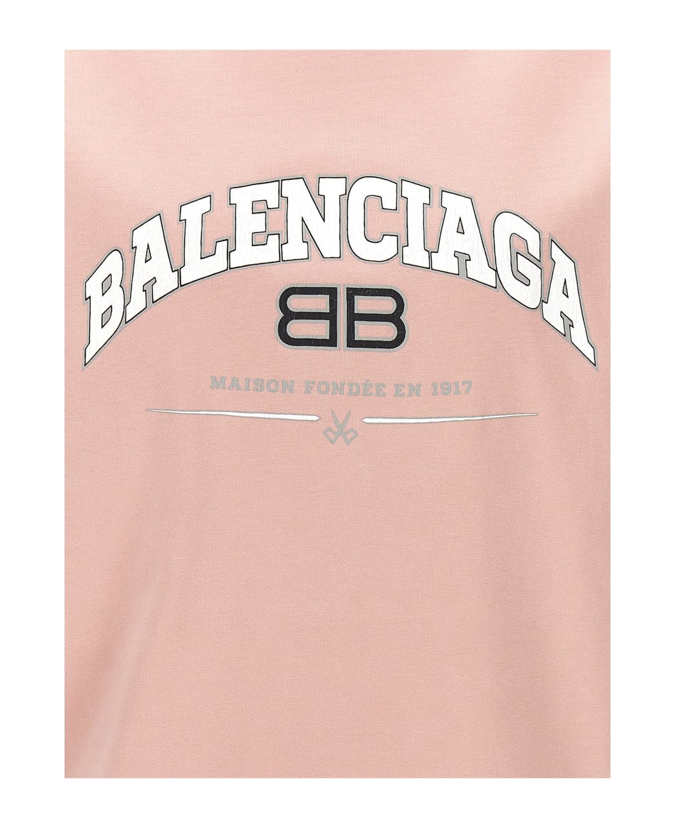 Balenciaga o1s1rm0426 Maison T-Shirt Medium Fit in Pink Size S / US 4 / IT 40 - 4 Thumbnail