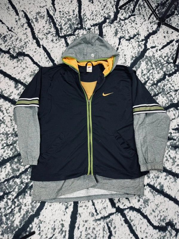 Nike Vintage 90s Nike Basketball Jacket L Gray Black Size US L / EU 52-54 / 3 - 1 Thumbnail