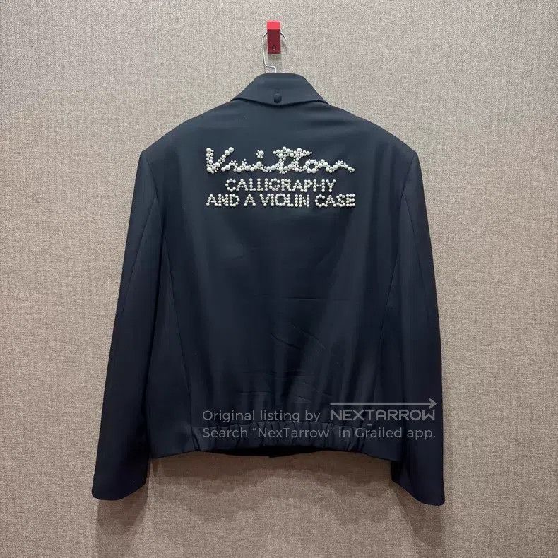 Louis Vuitton Louis Vuitton Fei-Dong Pearl Slogan Embroidered Logo Wool Size US XL / EU 56 / 4 - 2 Thumbnail