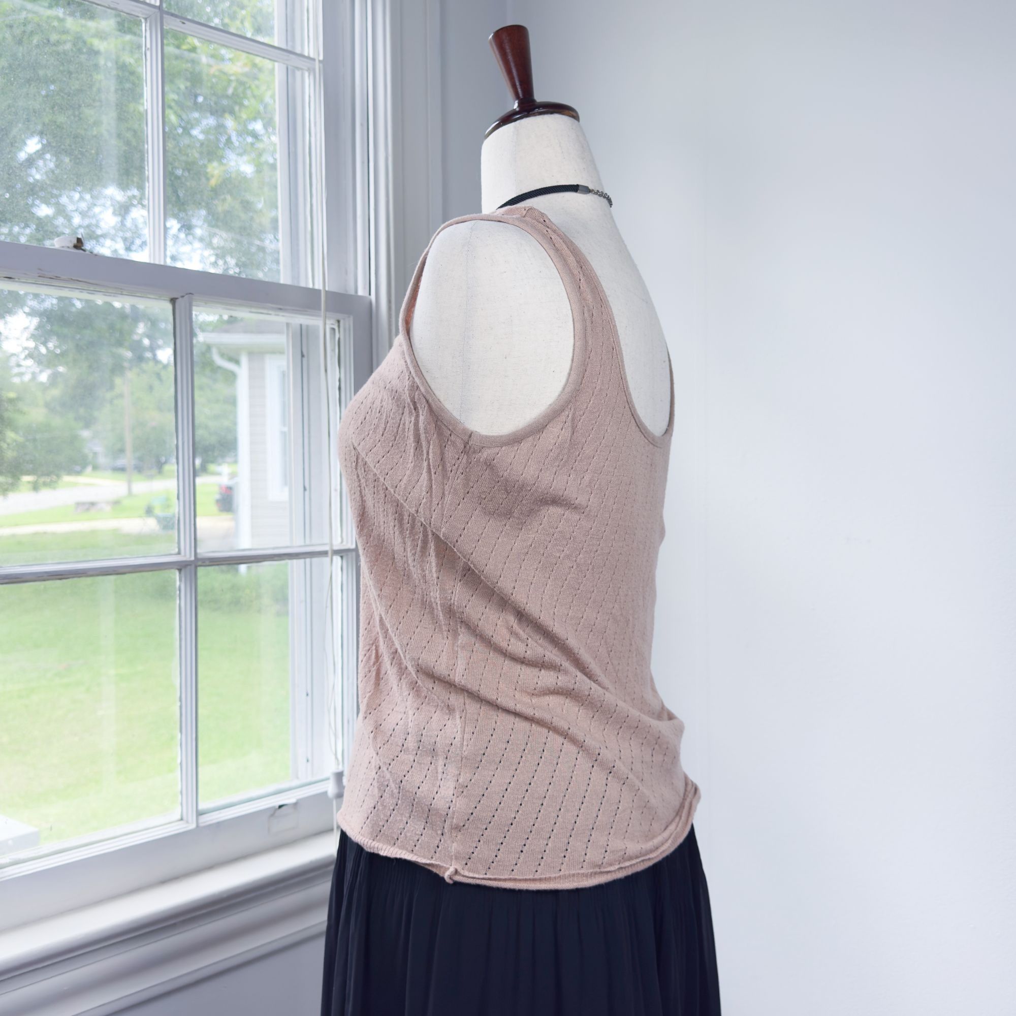 American Apparel American Apparel Nude Pink Pointelle Knit Tank Top Large Size L / US 10 / IT 46 - 2 Thumbnail