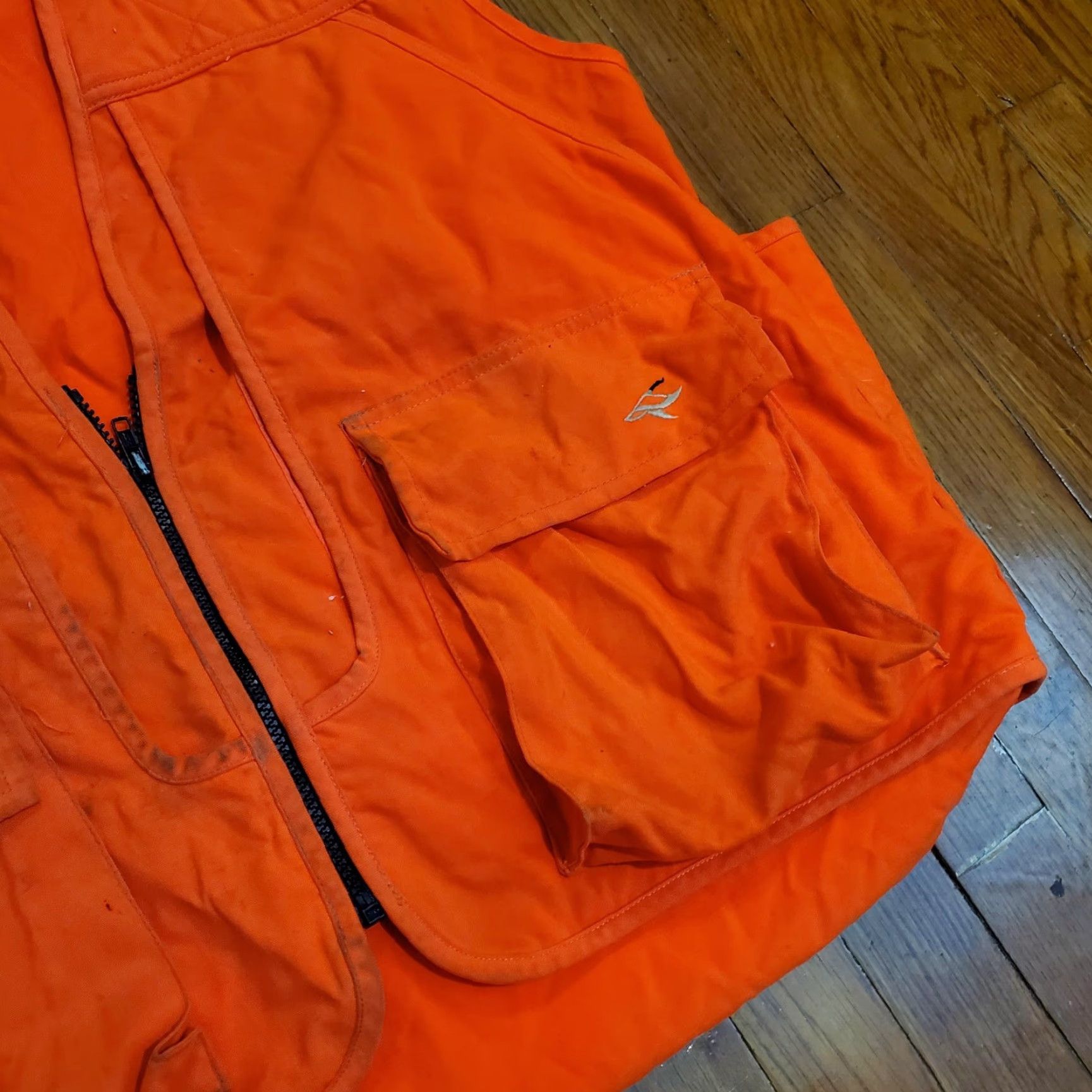 Vintage VINTAGE RedHead Vest Mens L Orange Canvas Blaze Hunting Quilted Made USA 80s Size 42R - 4 Thumbnail