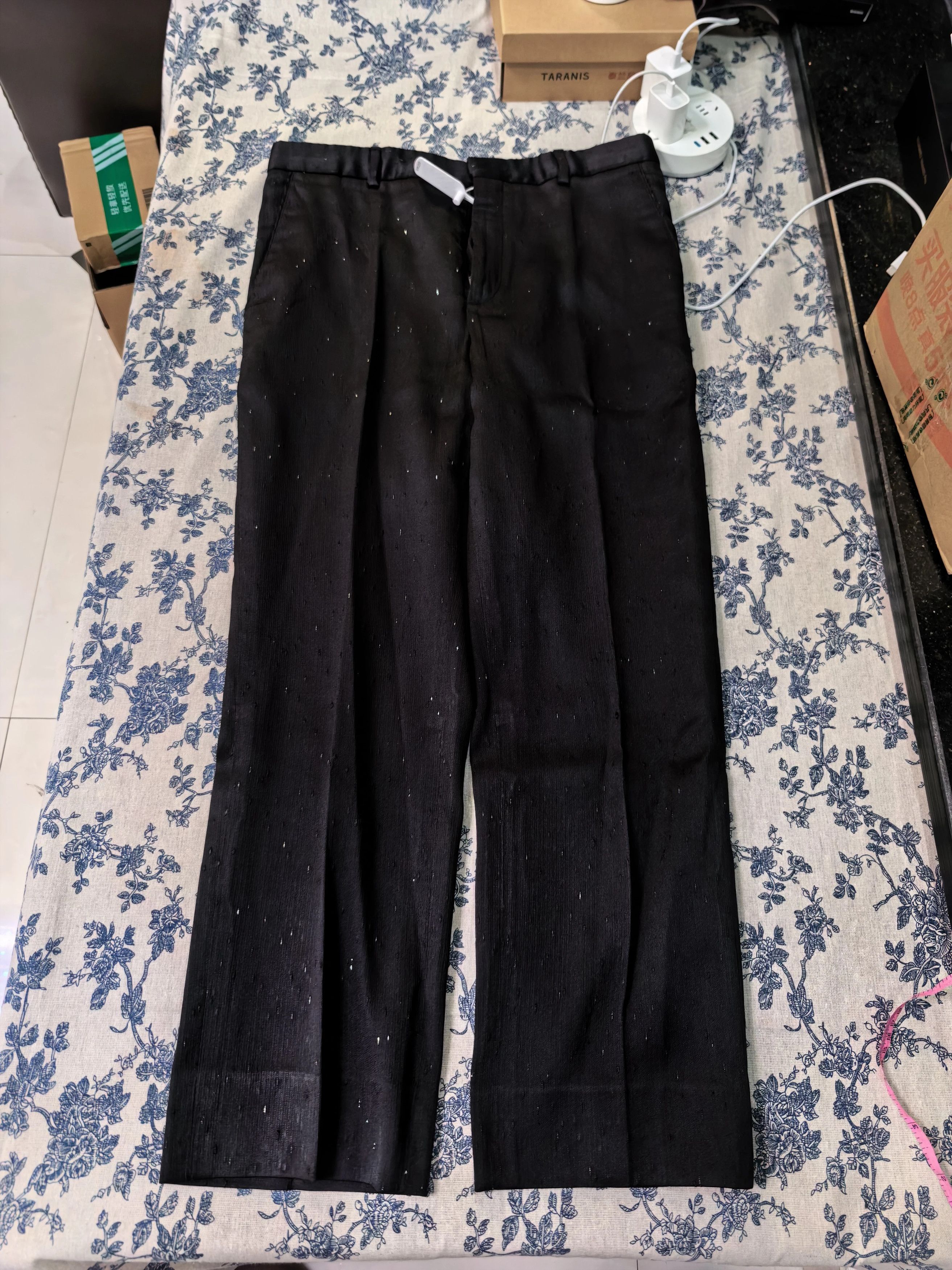 Yves Saint Laurent YSL Starry Silver Dot Jacquard Trousers 46 Size US 30 / EU 46 - 1 Thumbnail