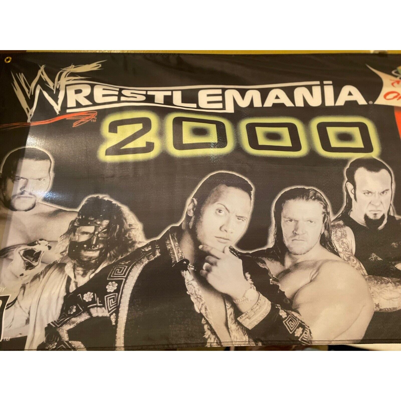 Nintendo WWF Wrestlemania 2000 Nintendo N64 5ft Flag Poster 1999 Rock Size ONE SIZE - 2 Thumbnail