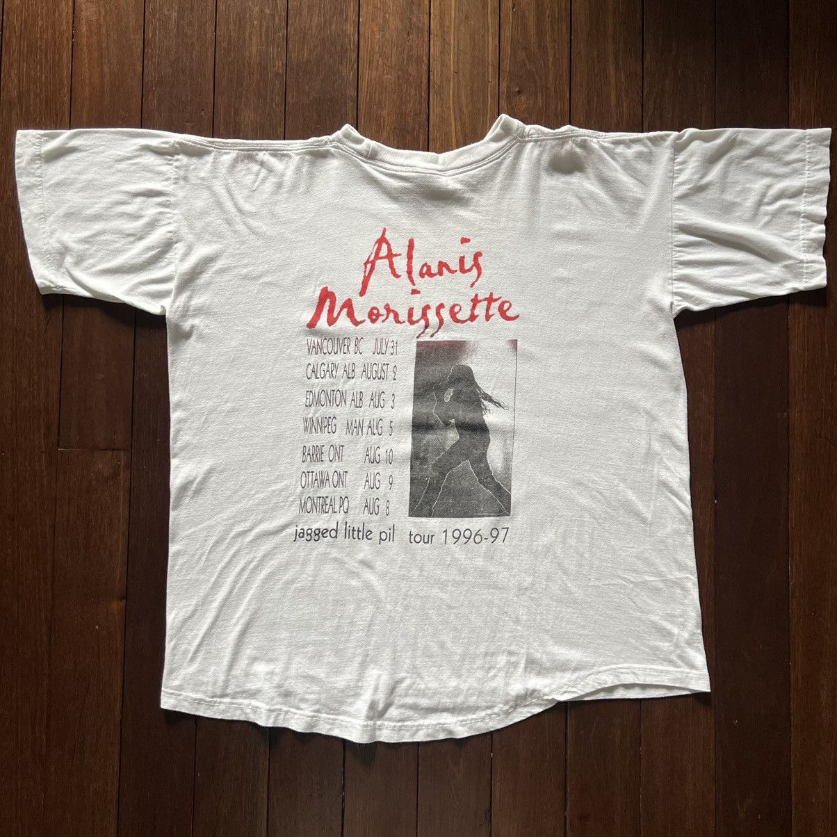 Band Tees 1996 Alanis Morissette Jagged Little Pill Tour Tee Shirt Size US XL / EU 56 / 4 - 2 Thumbnail