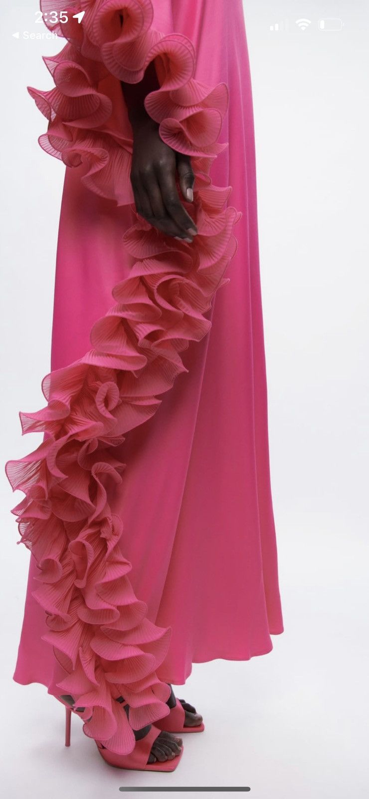 Zara Long ruffled asymmetric dress Size S / US 4 / IT 40 - 3 Thumbnail