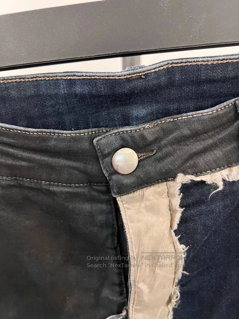 Rick Owens Rick Owens Waxed Paneled Denim Cropped Pants. Size US 34 / EU 50 - 4 Thumbnail