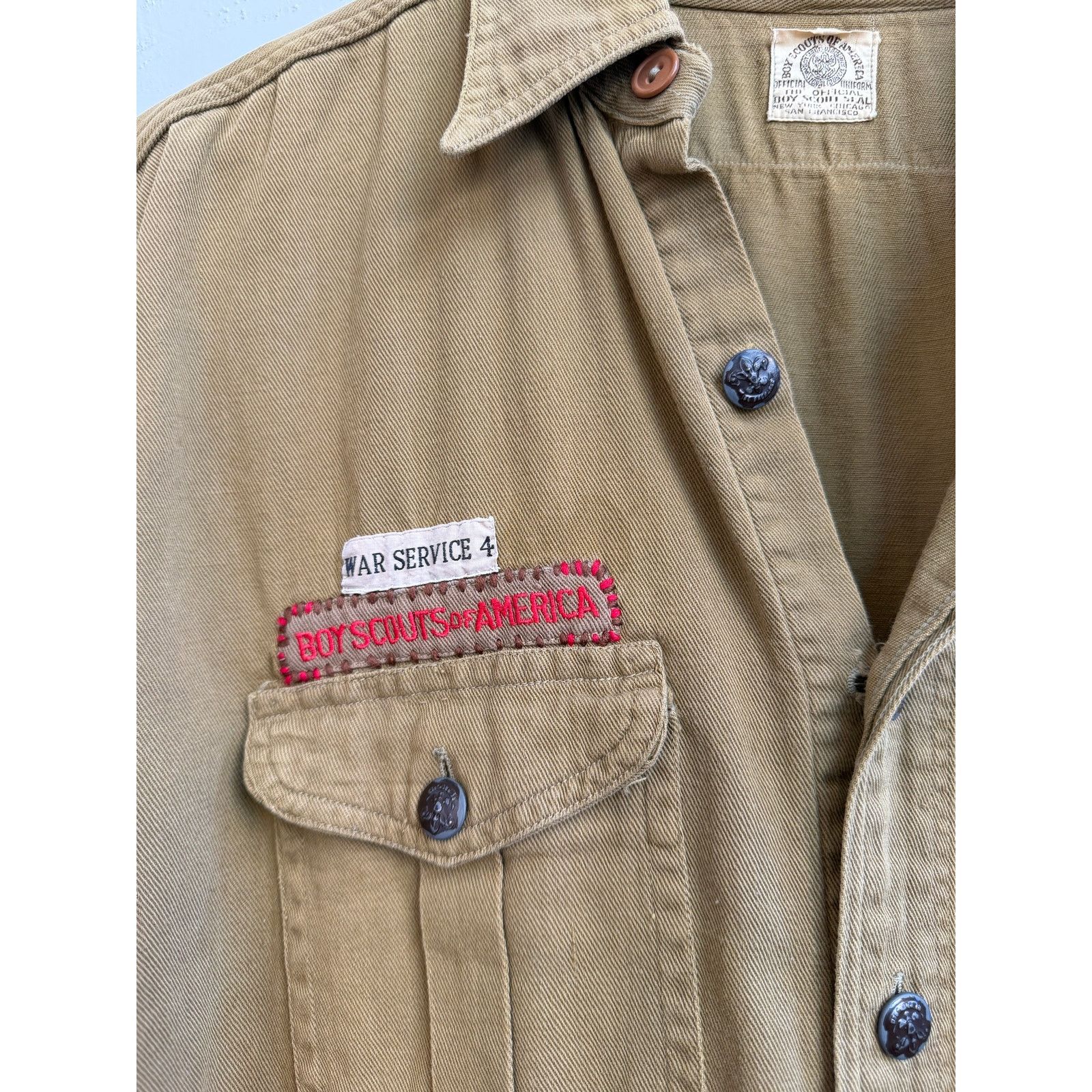 Vintage Vintage Boy Scouts of America 40's WWII War Service Jacket Size US L / EU 52-54 / 3 - 3 Thumbnail
