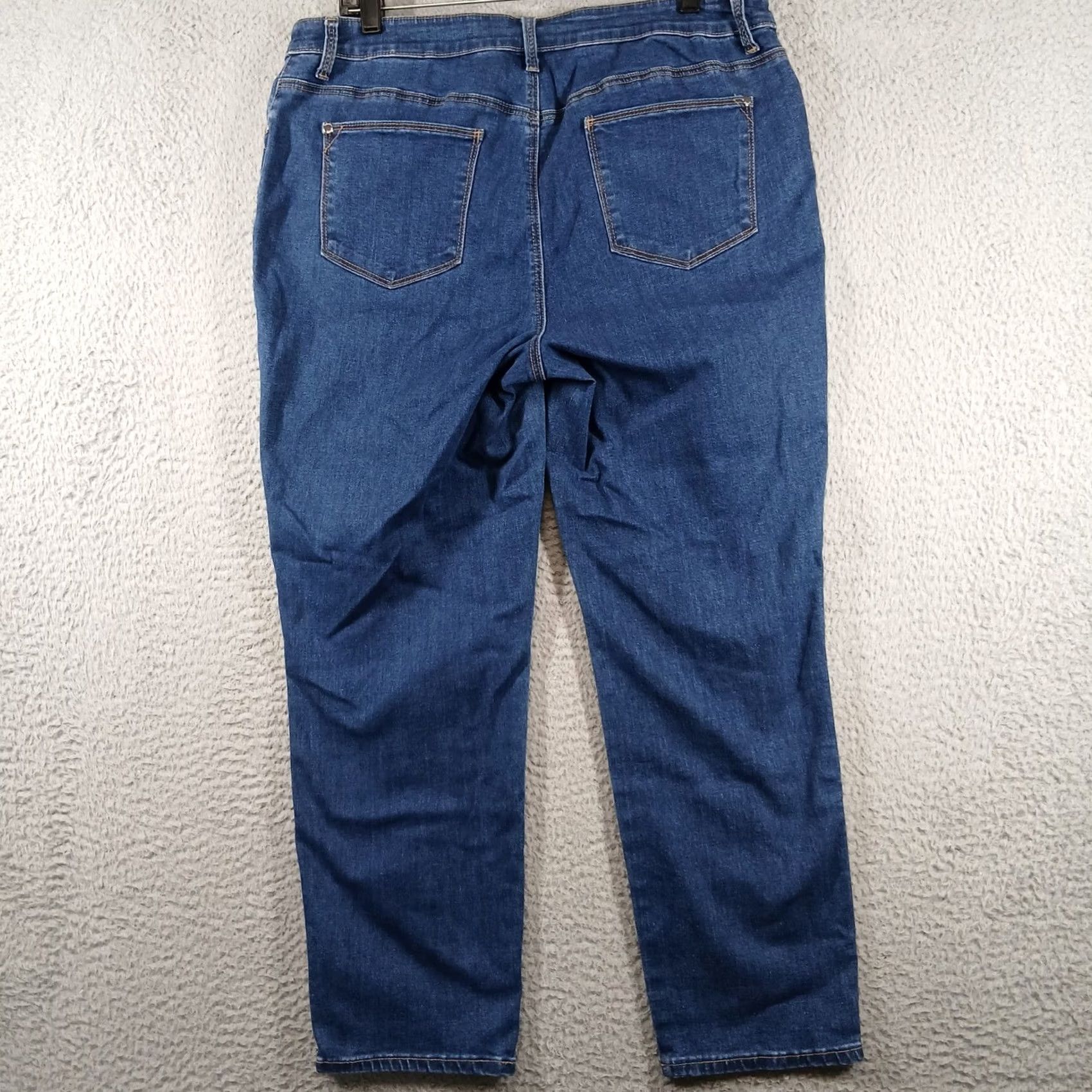 Vintage Chico's Perfect Stretch Girlfriend Slim Ankle Jean Tuxedo Stripe Blue Size 2 Size 26" / US 2 / IT 38 - 3 Thumbnail