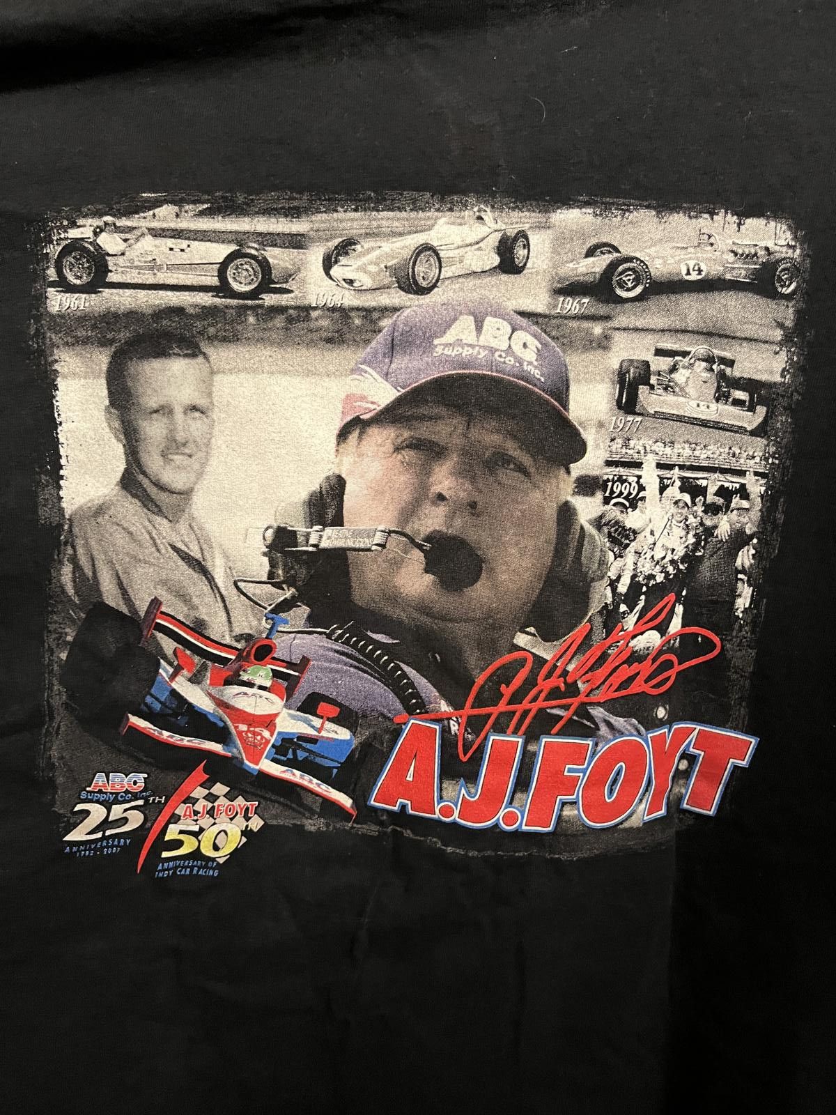 Gildan AJ Foyt T-shirt 50th Indy Car Racing 2007 Tee - A.J. - XL Size US XL / EU 56 / 4 - 7 Thumbnail