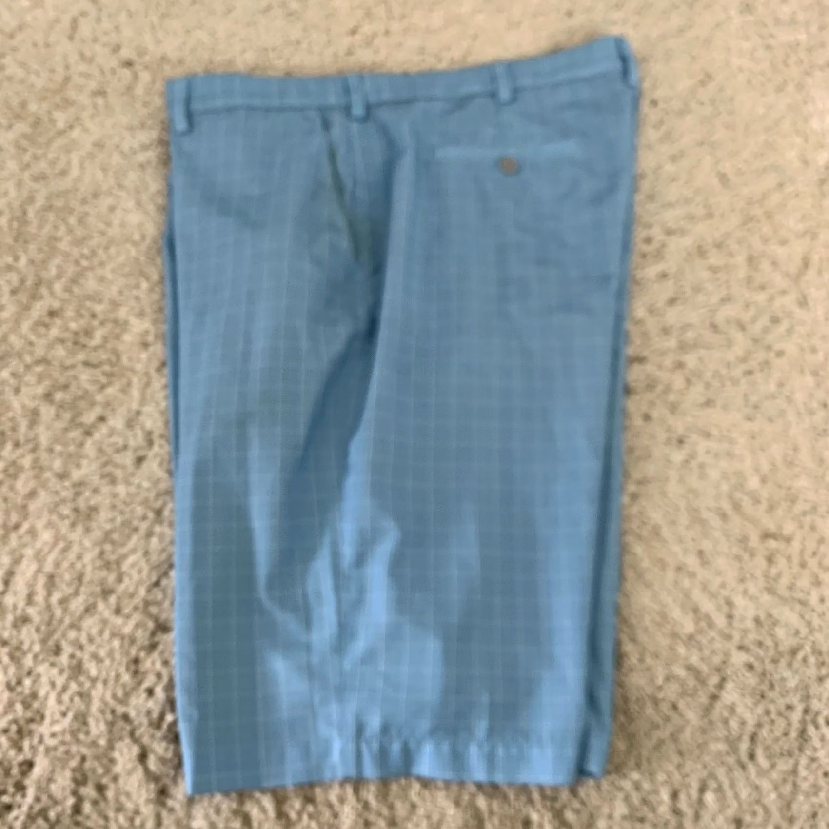 Roundtree & Yorke Roundtree & Yorke Mens Golf Shorts Blue Plaid Flat Front Performance Tall 42 Size US 42 / EU 58 - 5 Thumbnail