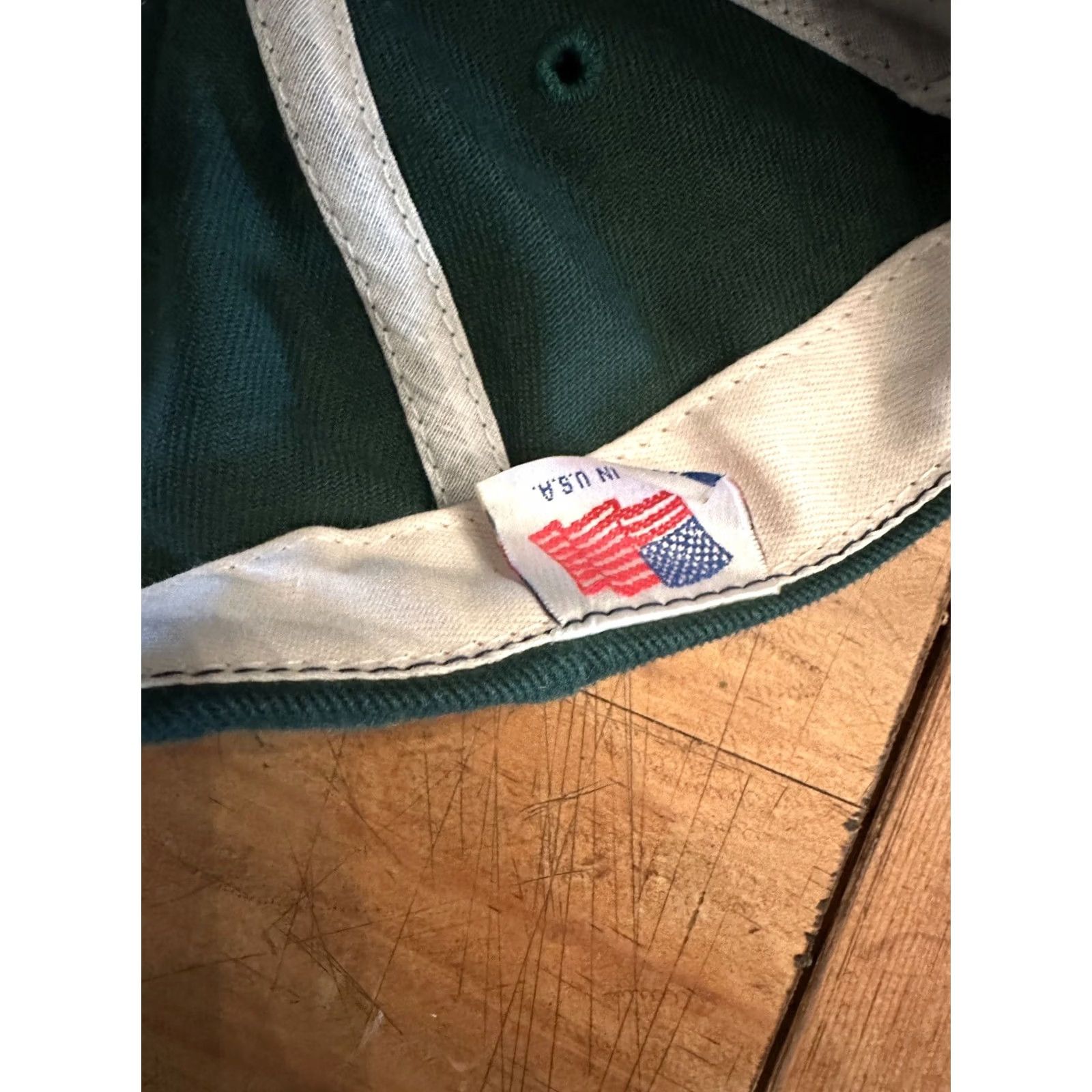Chanel VINTAGE CapAmerica Travel Channel Logo Green Embroidered Leather Strap Back Hat Men Adjustable Beige Leather Baseball Cap Logo Travel Theme Mens Size ONE SIZE - 6 Thumbnail