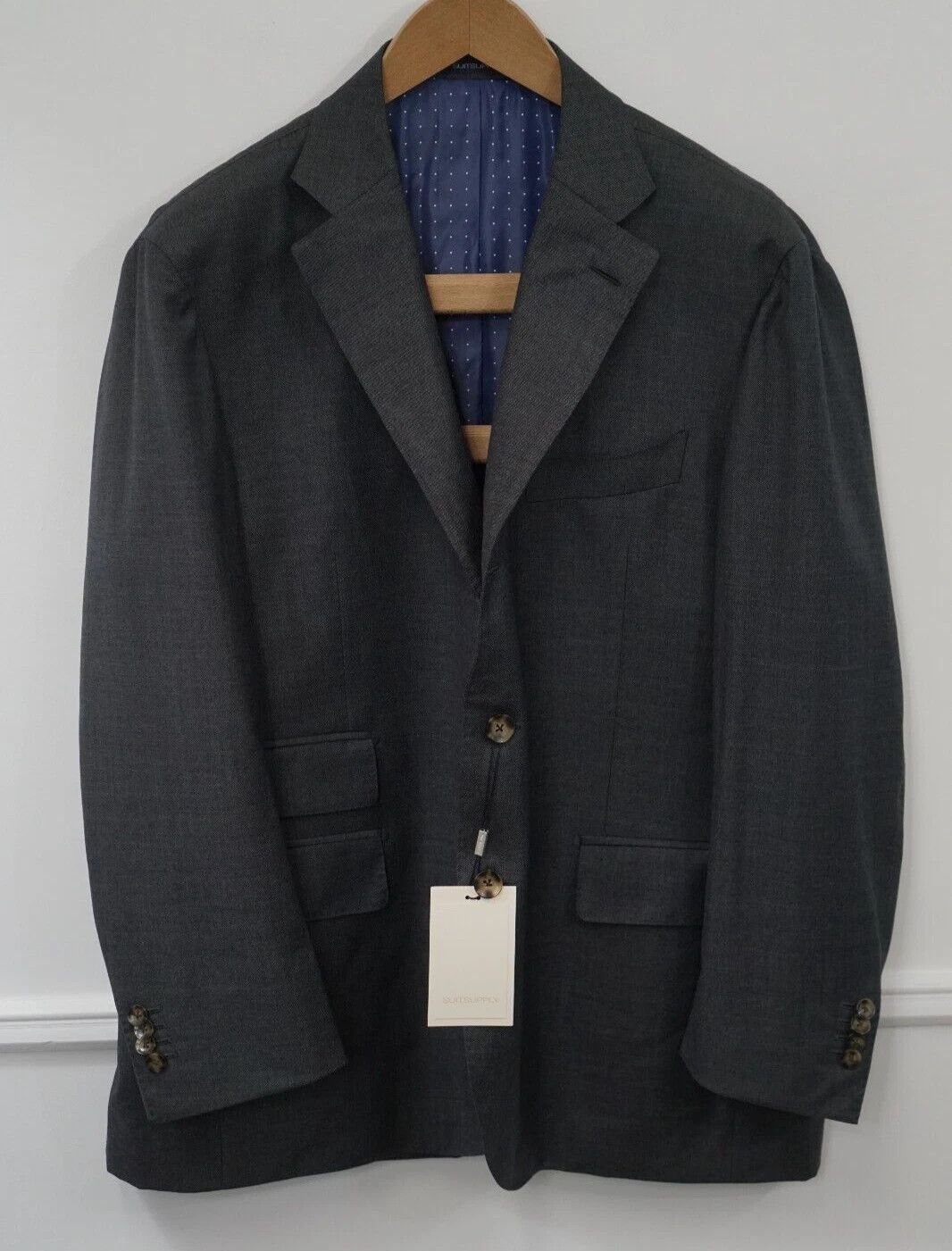 Suitsupply Men Suitsupply Blazer La Spalla Grey Vitale Barberis US50S Size 50S - 1 Thumbnail