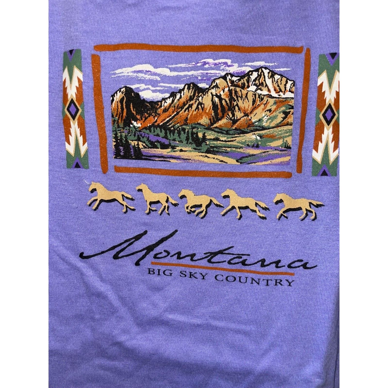 Anvil Womens Montana Big Sky Country Shirt Horse Nature Top Tee Size M / US 6-8 / IT 42-44 - 4 Thumbnail