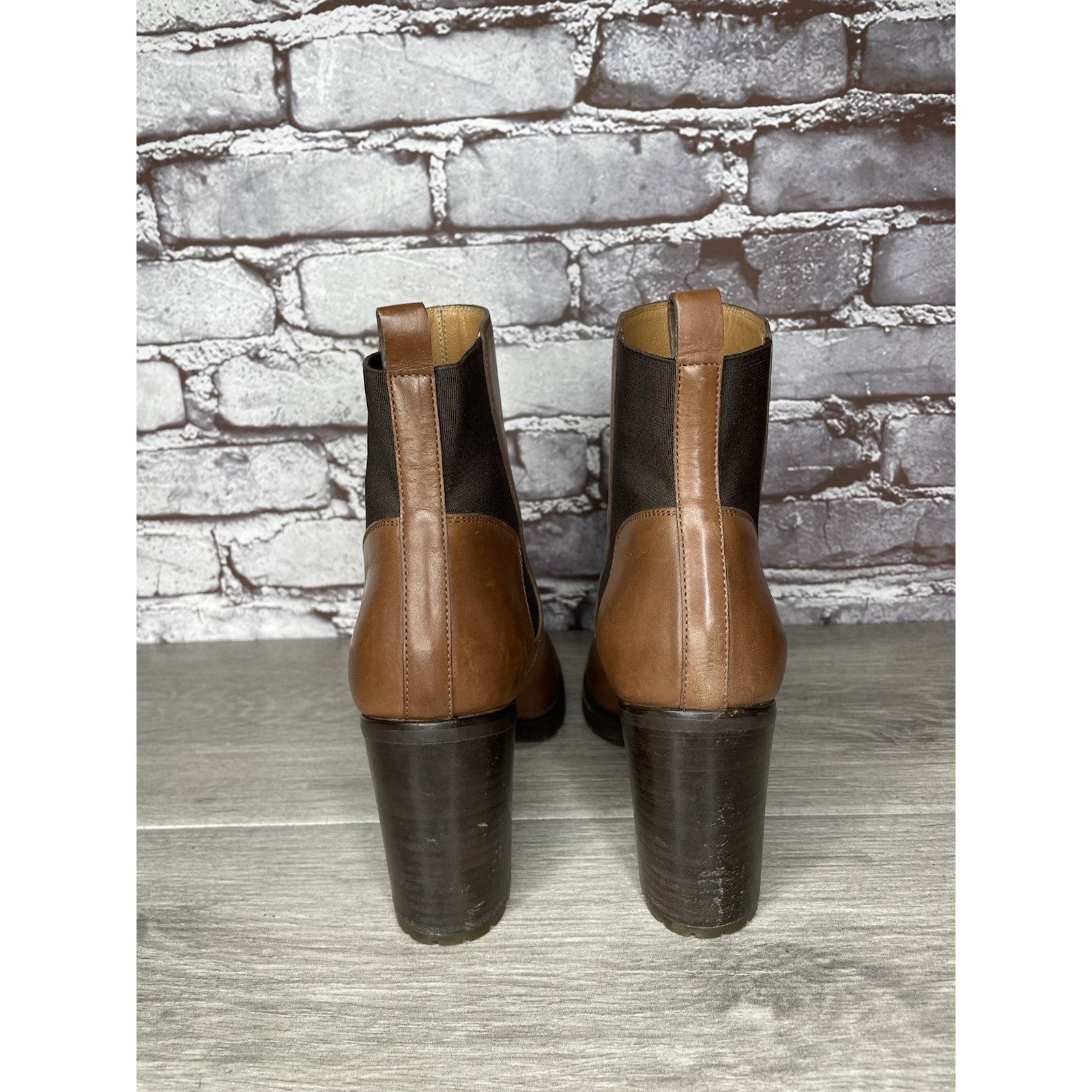 Sartore Sartore Paris Brown Leather Ankle Chelsea Vibram Heel Bootie Size US 7.5 / IT 37.5 - 4 Thumbnail
